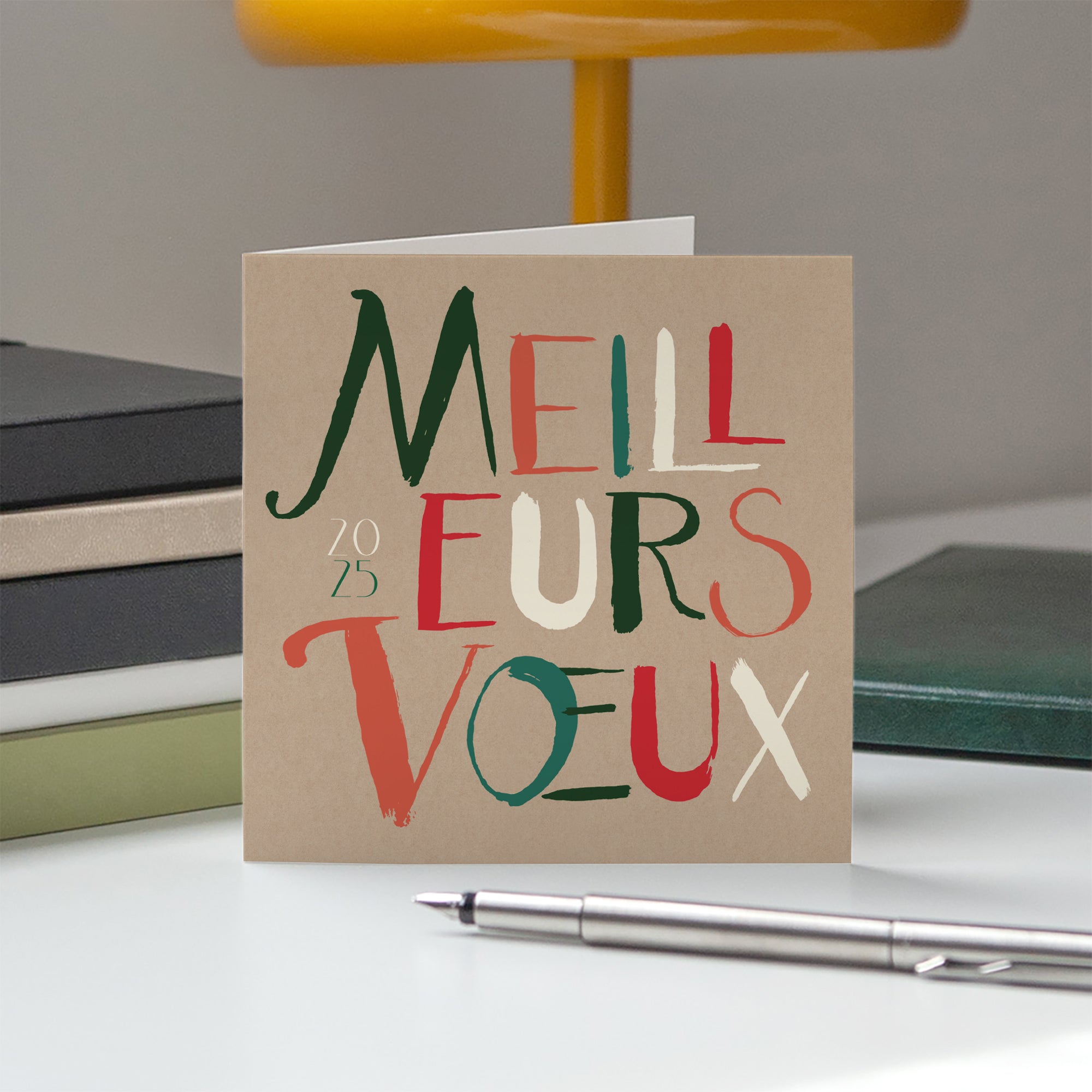 Calligraphie de Noël kraft | Vœux professionnels • Carte de voeux photo N° 5
