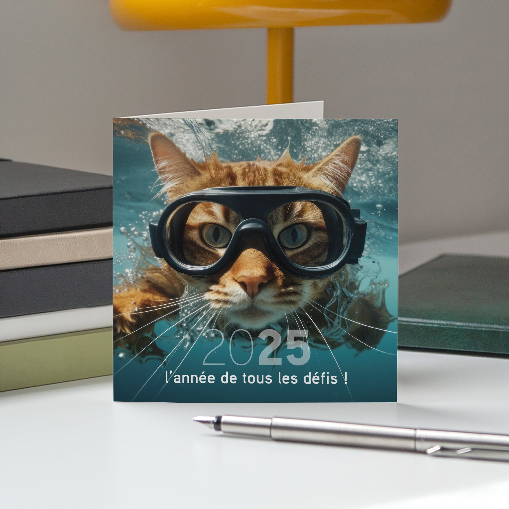 Chat(leureuse) année | Vœux professionnels • Carte de voeux photo N° 5