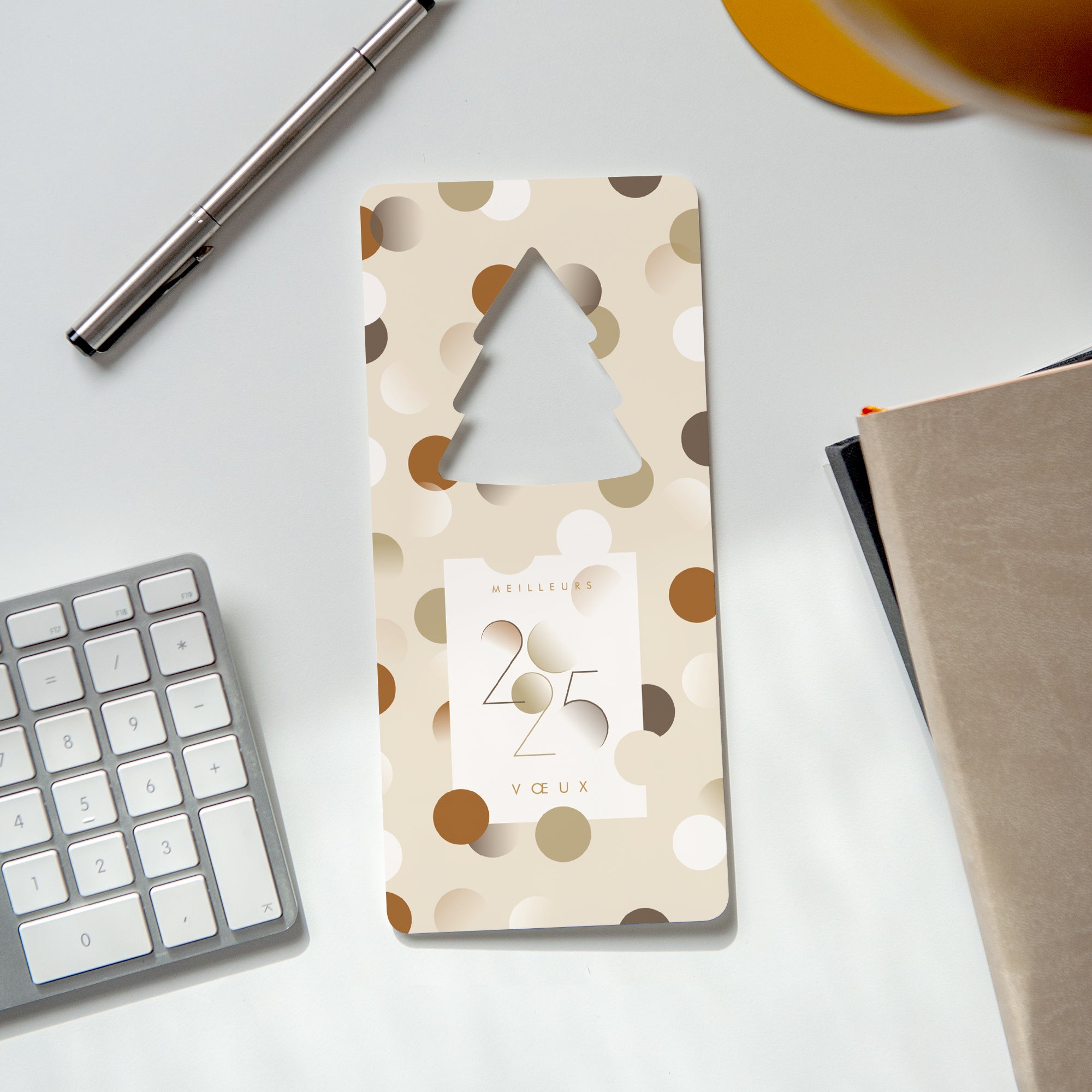 Brown confetti | Vœux professionnels • Carte de voeux photo N° 4