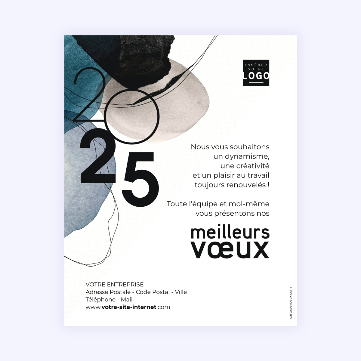 Tâches d'aquarelle | Vœux professionnels • Carte virtuelle photo N° 1