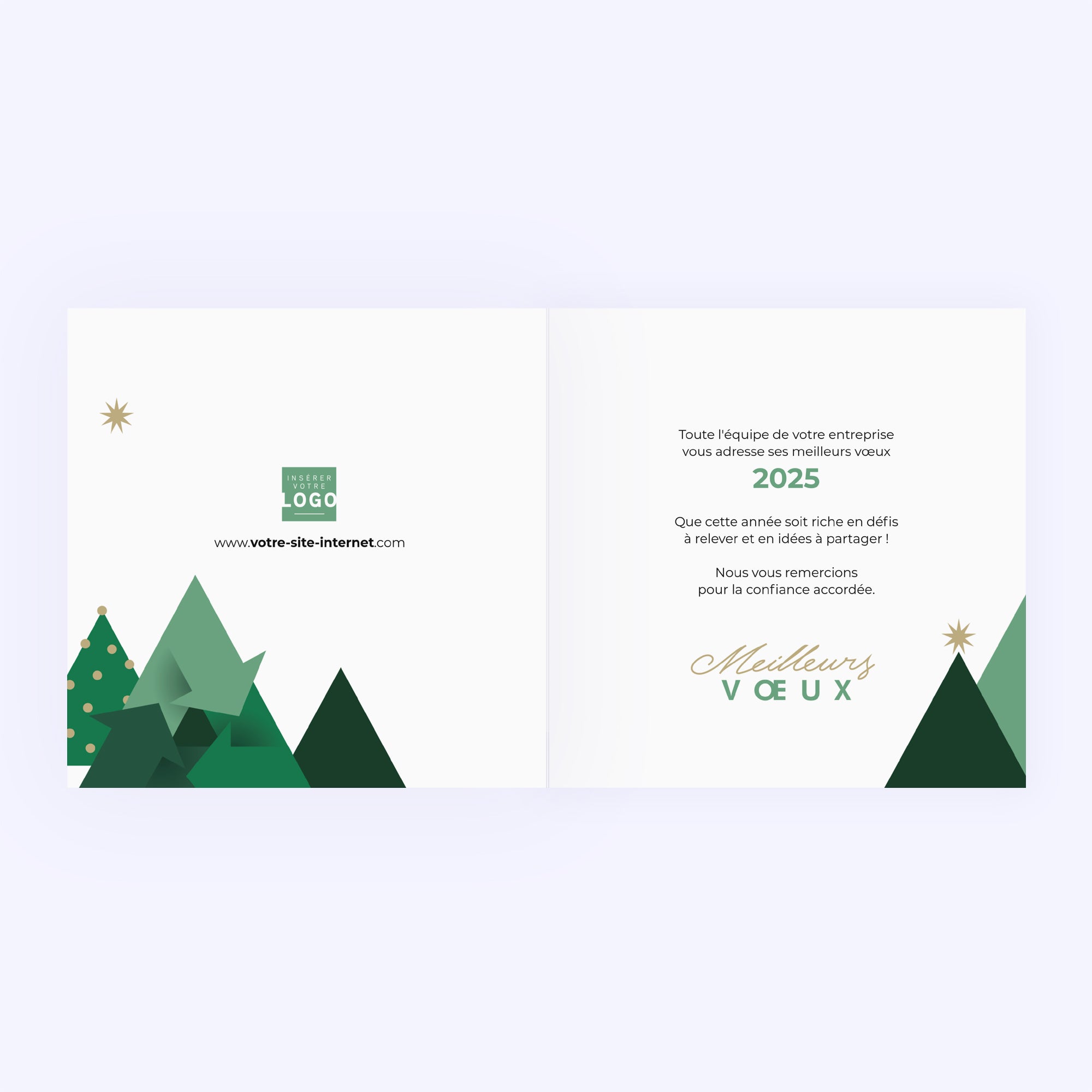 Sapin vert | Vœux professionnels • Carte de voeux photo N° 2
