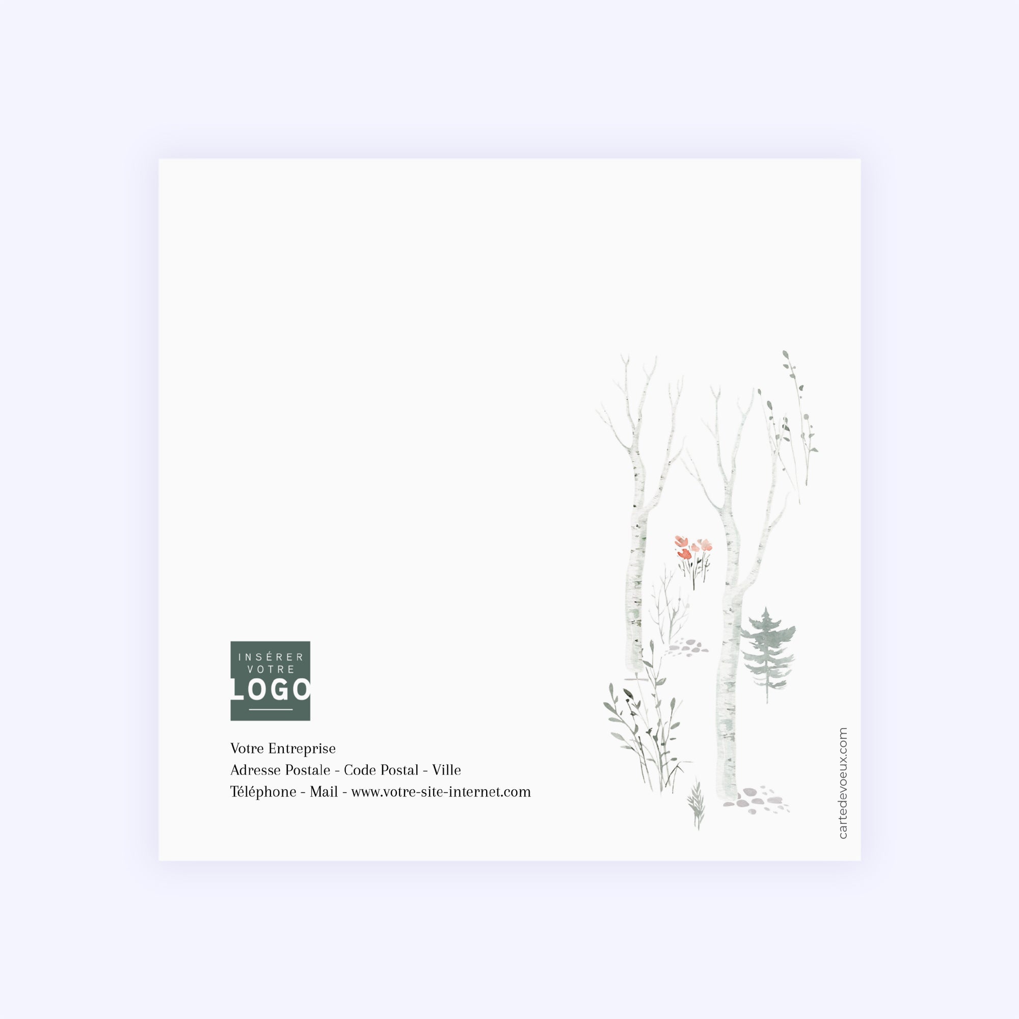 Forêt aquarelle | Vœux professionnels • Carte de voeux photo N° 3