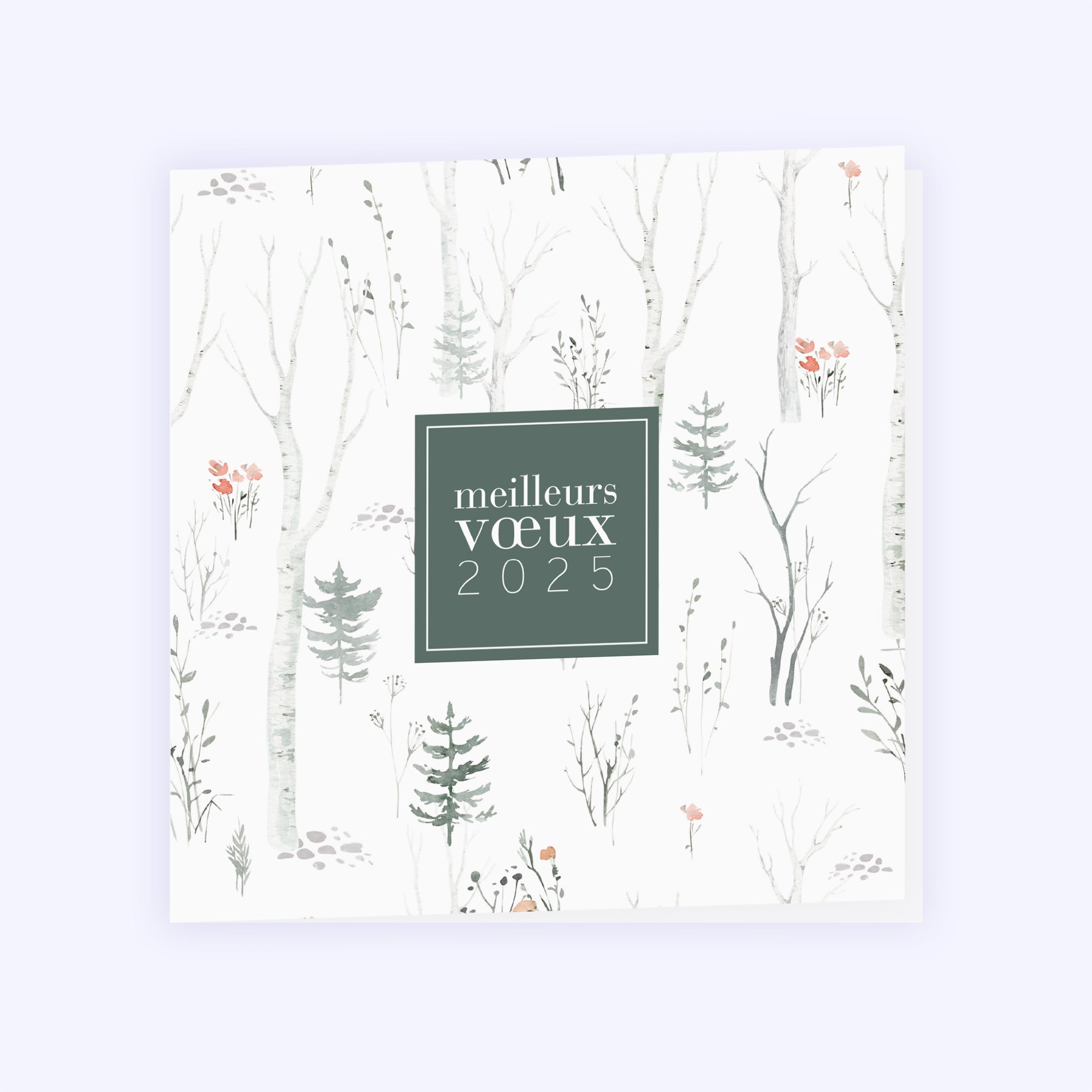 Forêt aquarelle | Vœux professionnels • Carte de voeux photo N° 1
