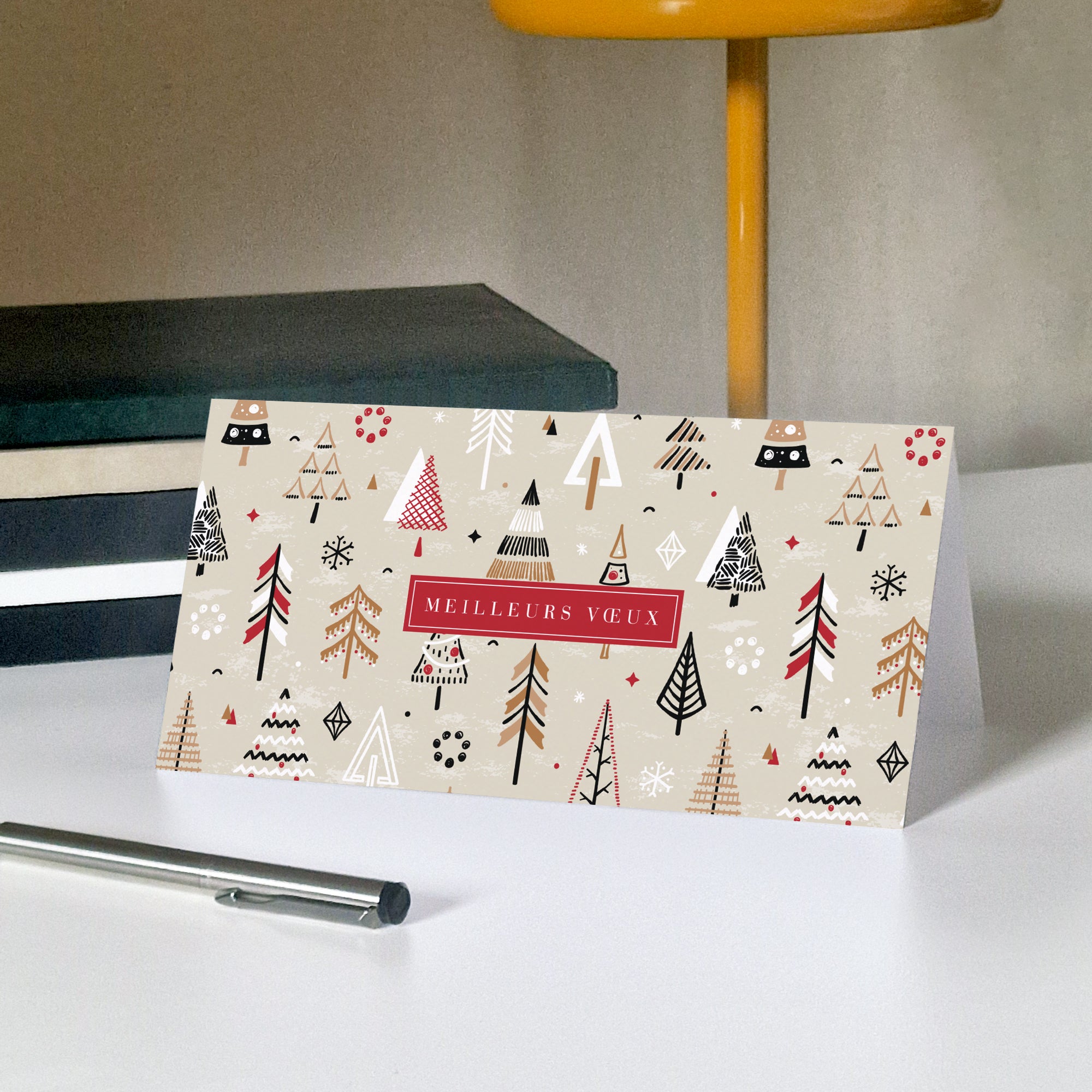 Sapins stylisés | Vœux professionnels • Carte de voeux photo N° 5