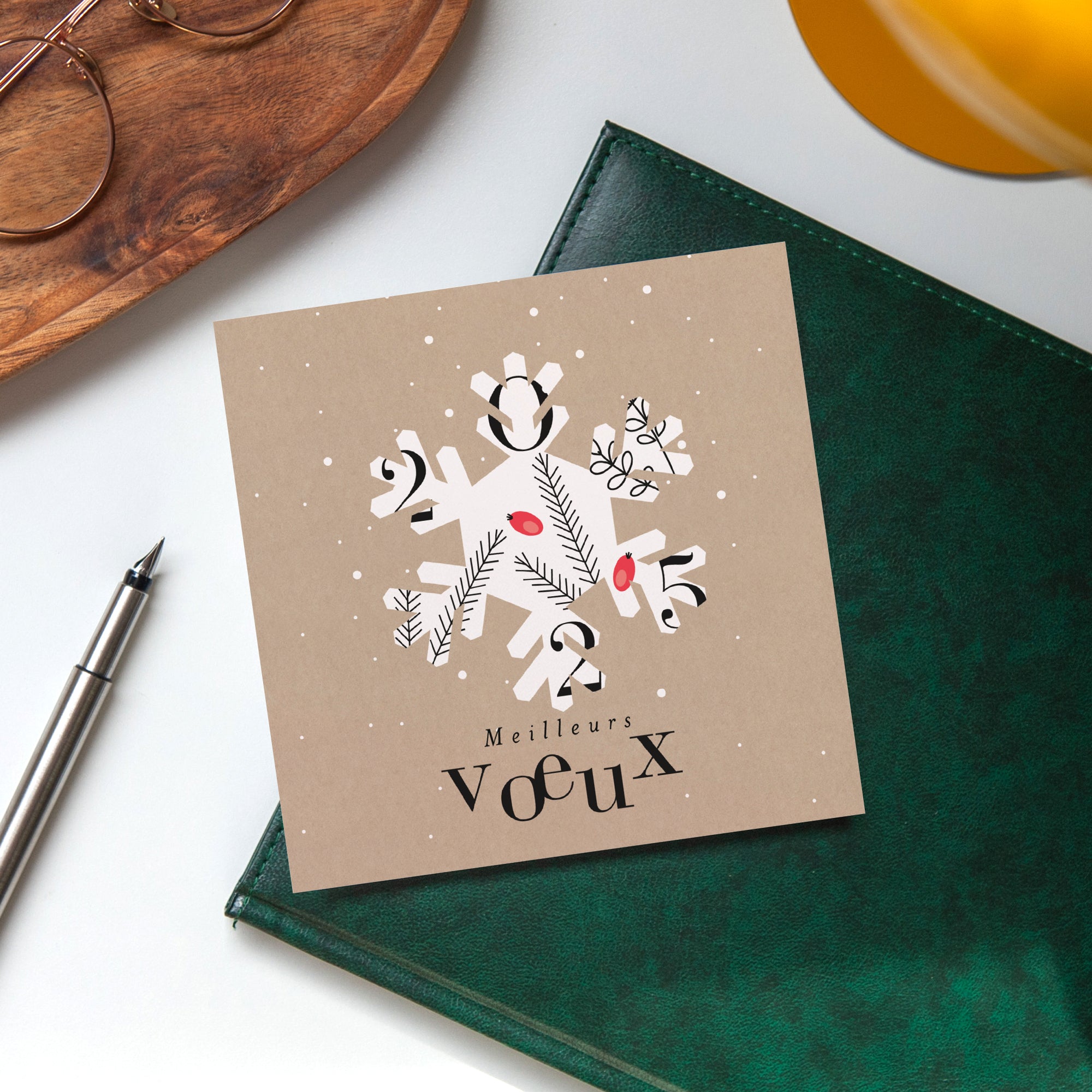 Flocon de Noël | Vœux professionnels • Carte de voeux photo N° 4