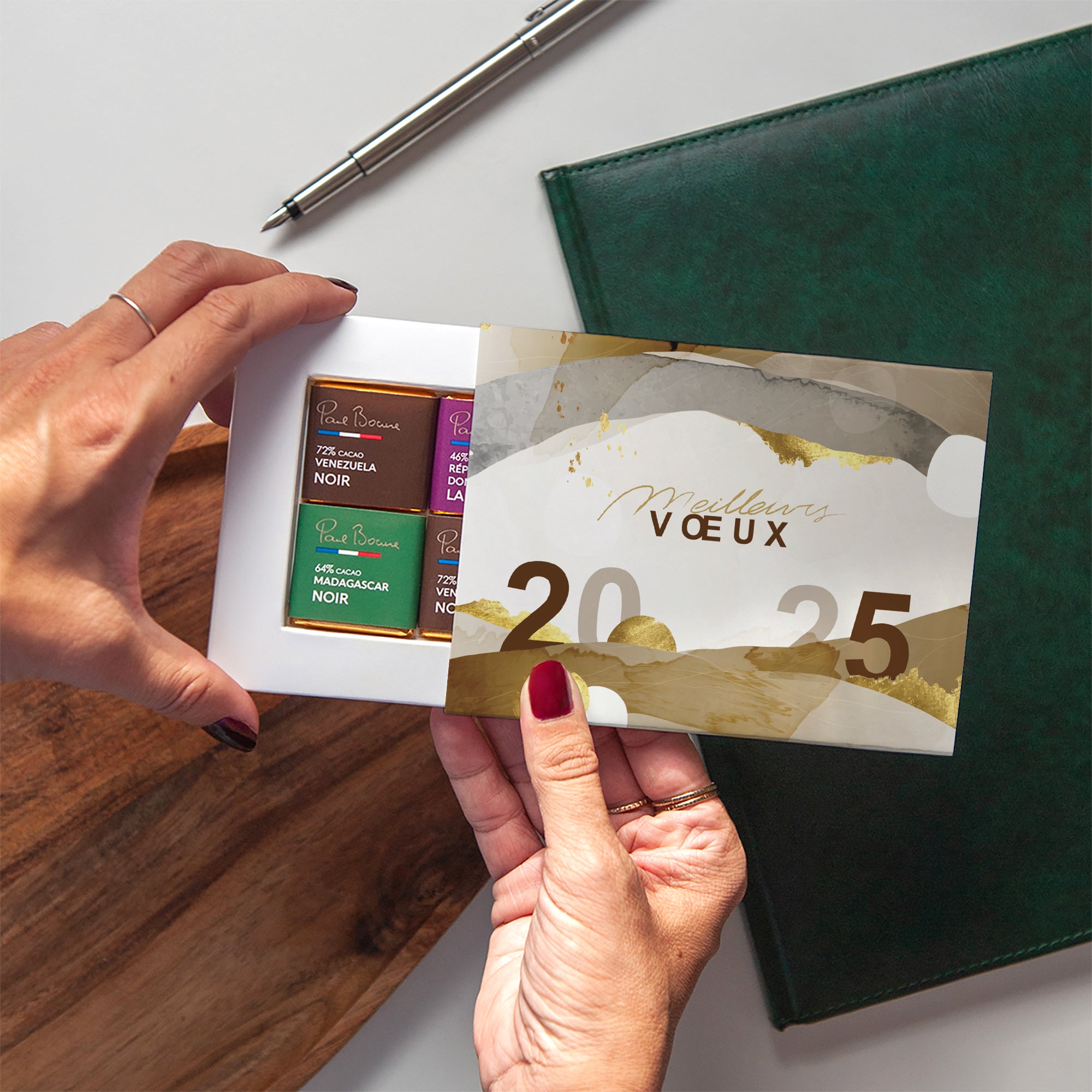 Golden abstraction | Vœux professionnels • Carte chocolats photo N° 2