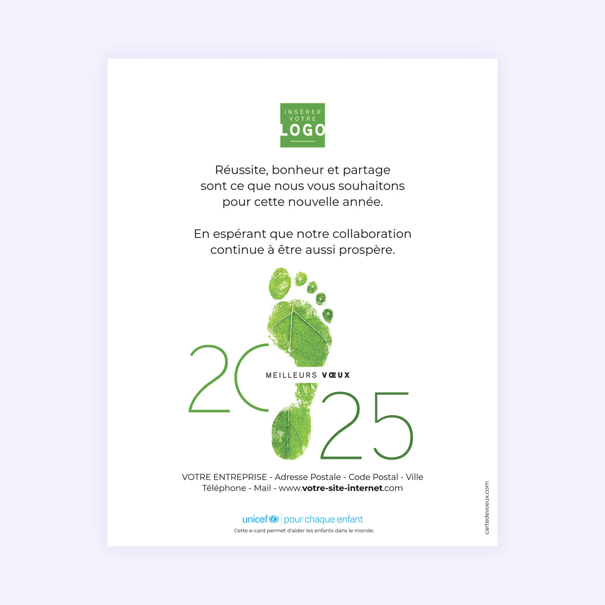Empreinte végétale | Vœux professionnels • Carte virtuelle photo N° 1