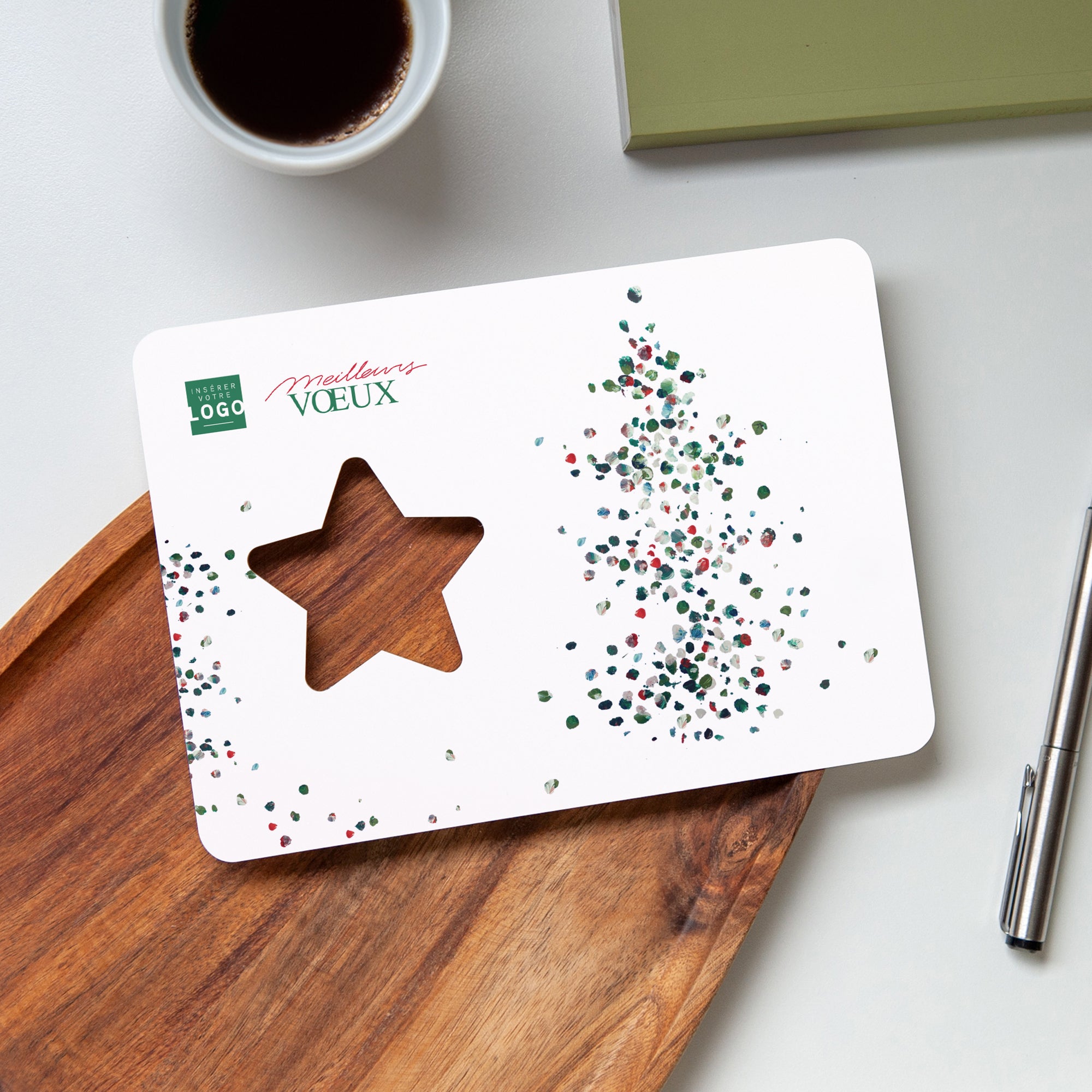Sapin pointilliste | Vœux professionnels • Carte de voeux photo N° 4