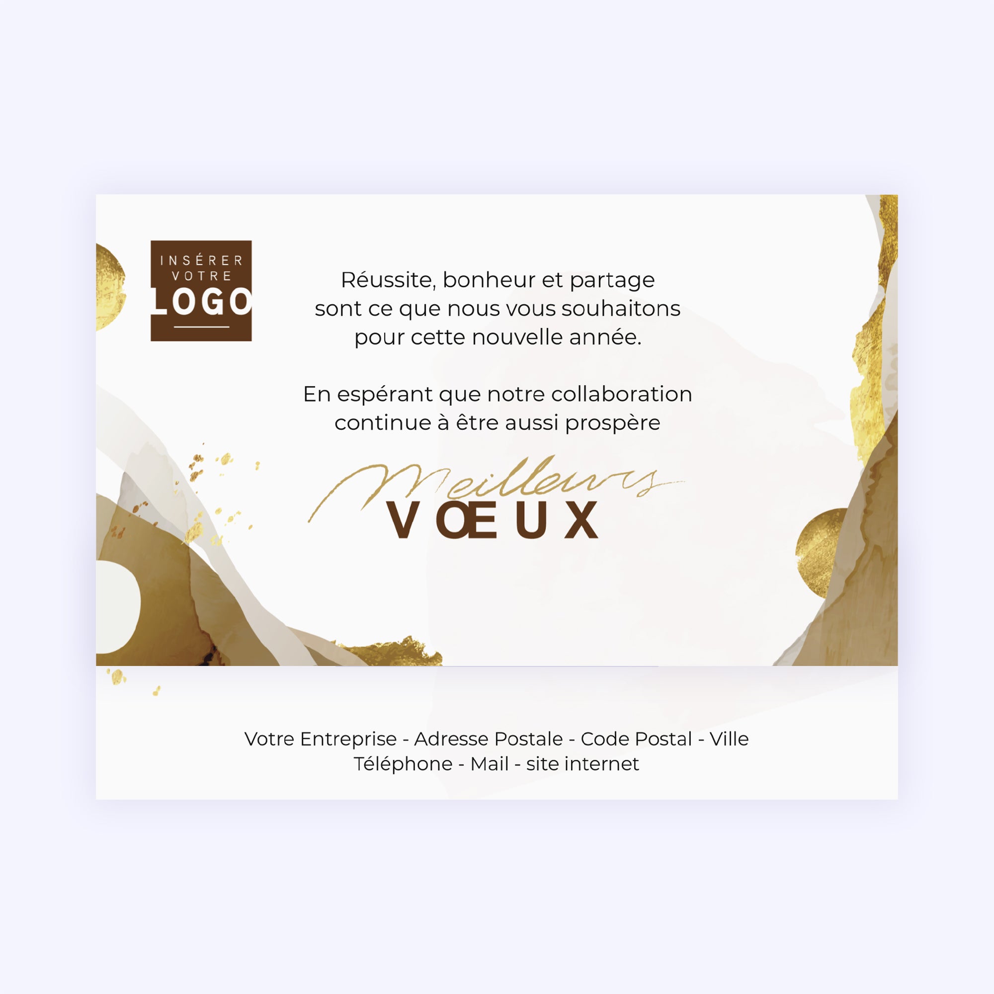 Golden abstraction | Vœux professionnels • Carte chocolats photo N° 4