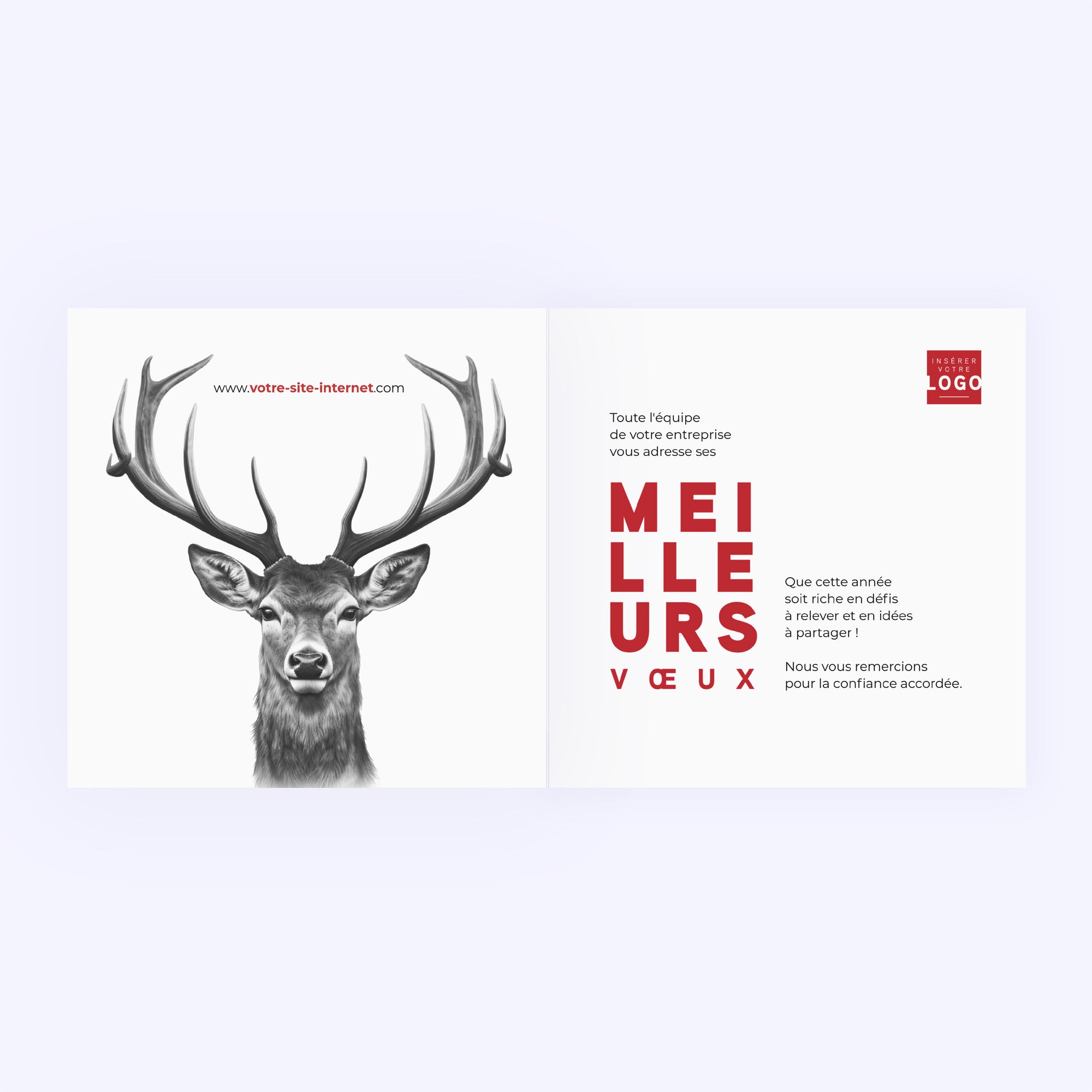 L'approche du cerf | Vœux professionnels • Carte de voeux photo N° 2