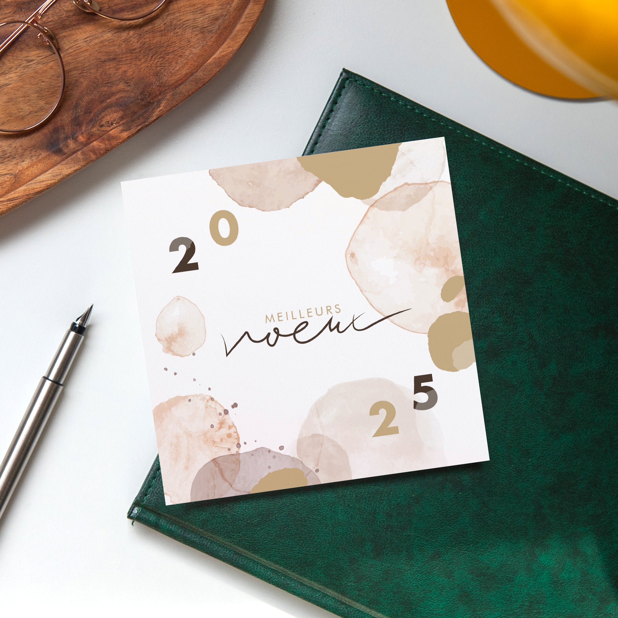 Cercles aquarelle | Vœux professionnels • Carte de voeux photo N° 4