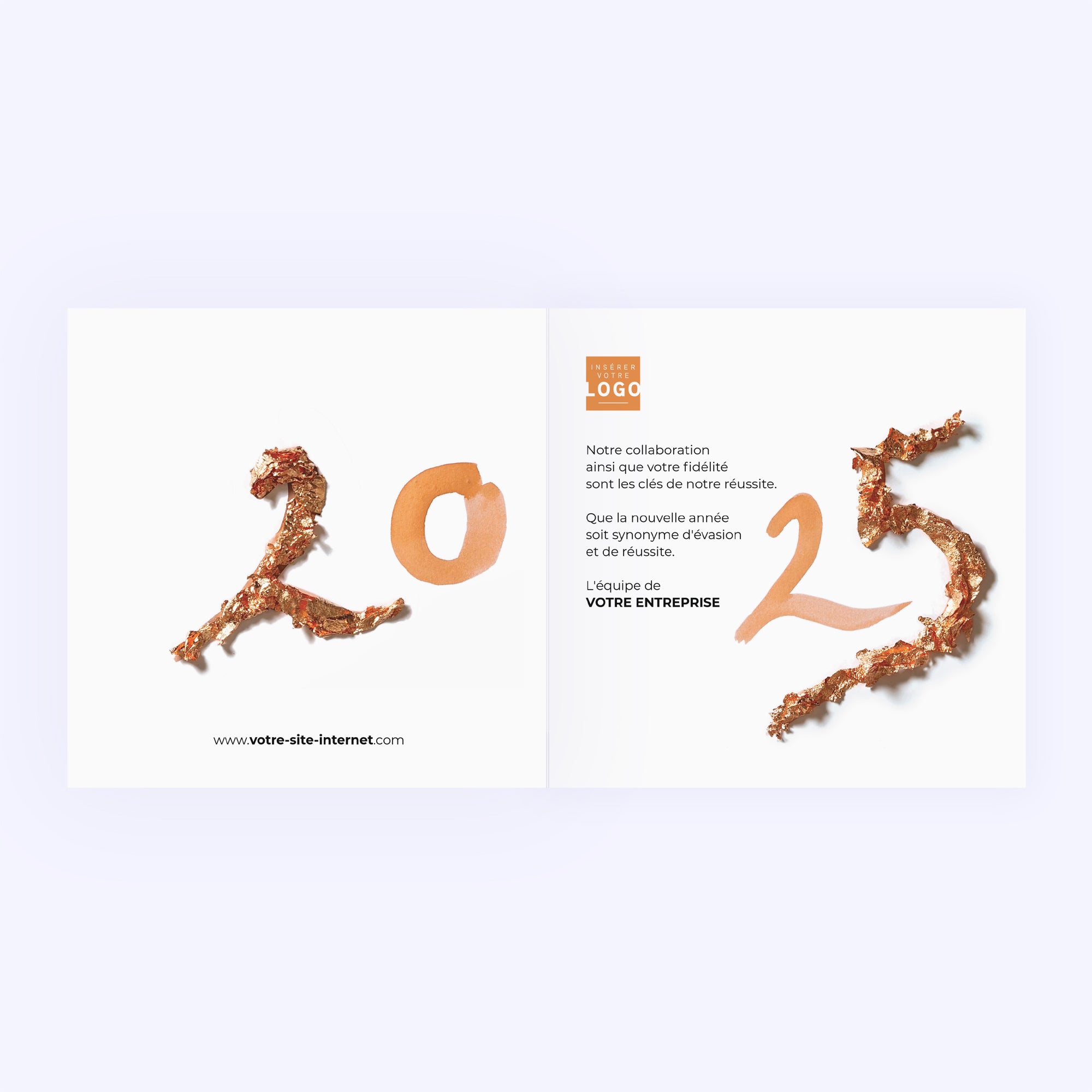 Feuilles de cuivre | Vœux professionnels • Carte de voeux photo N° 2