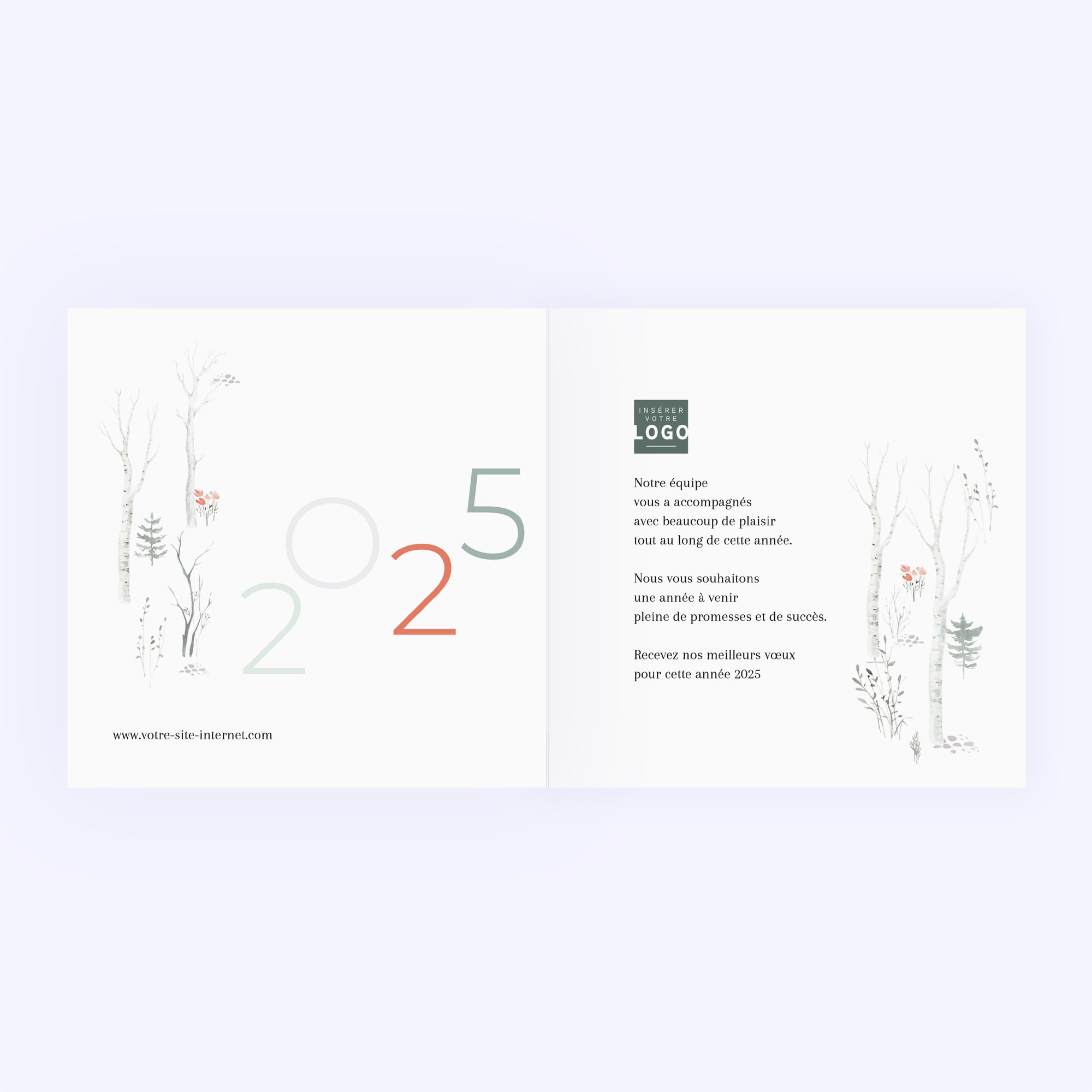 Forêt aquarelle | Vœux professionnels • Carte de voeux photo N° 2