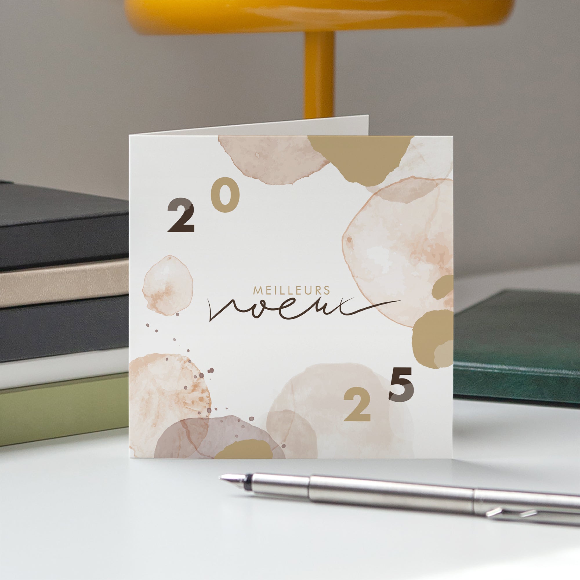 Cercles aquarelle | Vœux professionnels • Carte de voeux photo N° 5