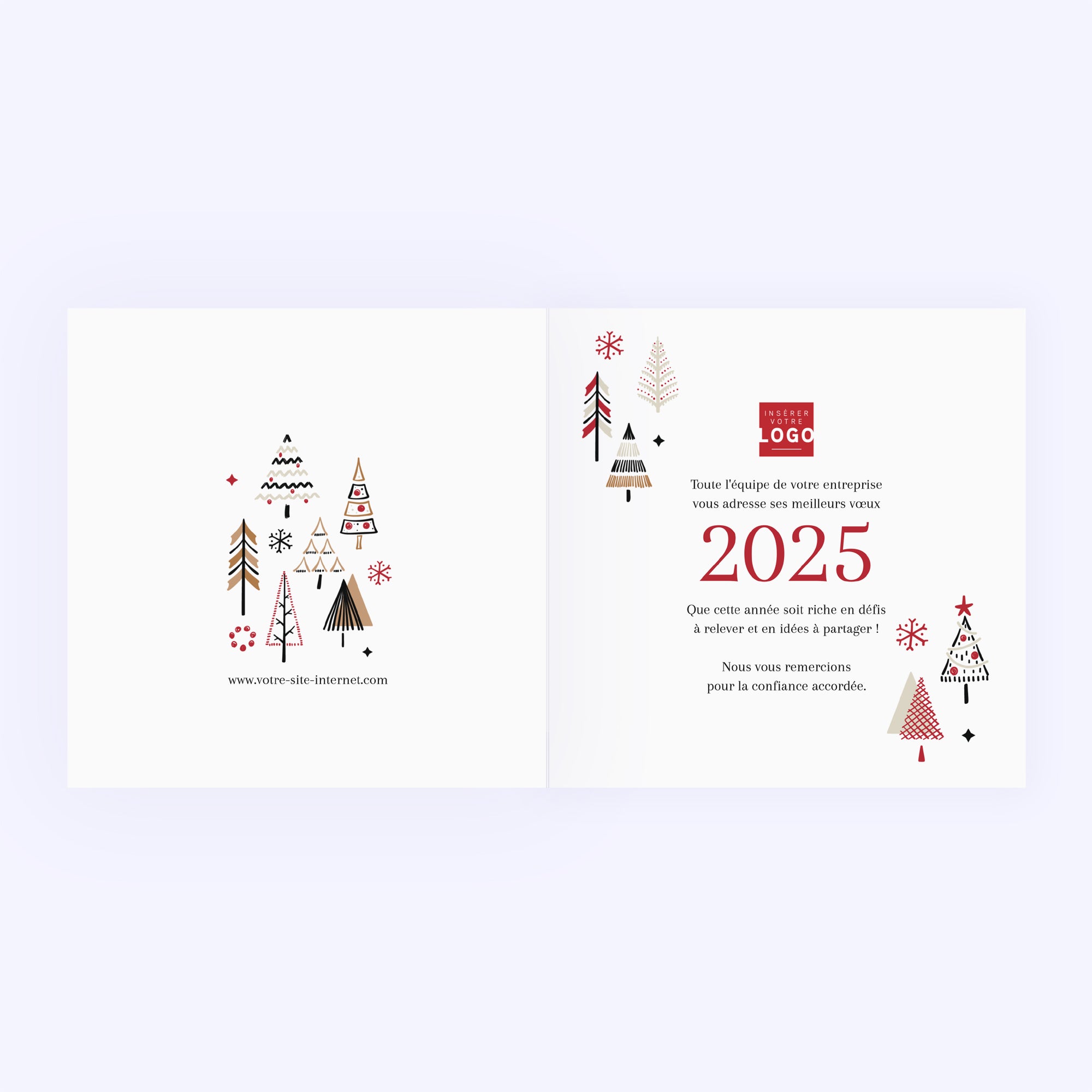 Sapins stylisés | Vœux professionnels • Carte de voeux photo N° 2