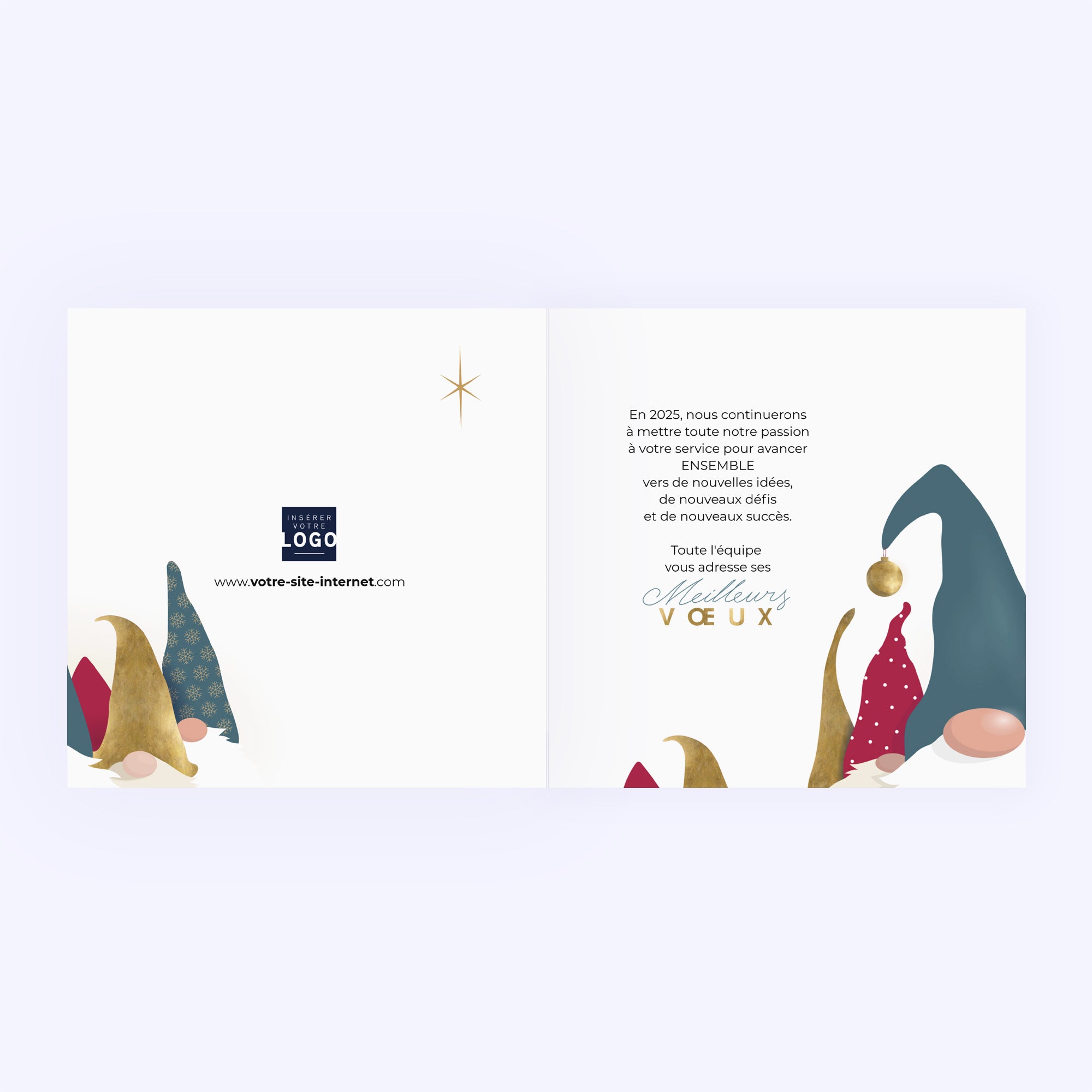 Gnomes de Noël | Vœux professionnels • Carte de voeux photo N° 2