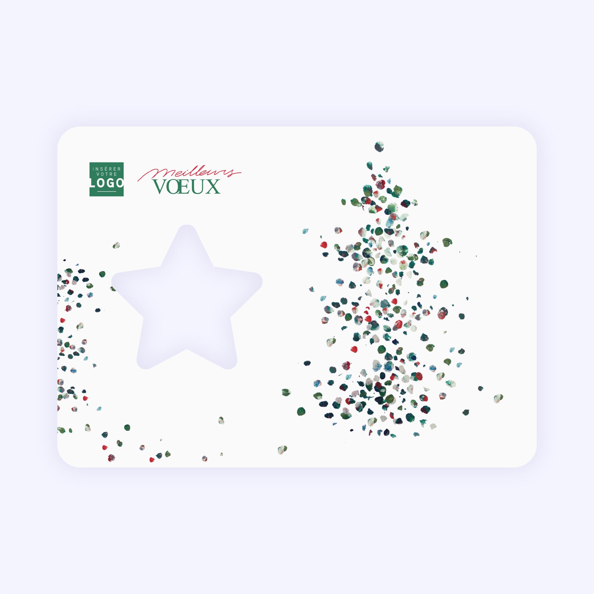 Sapin pointilliste | Vœux professionnels • Carte de voeux photo N° 1