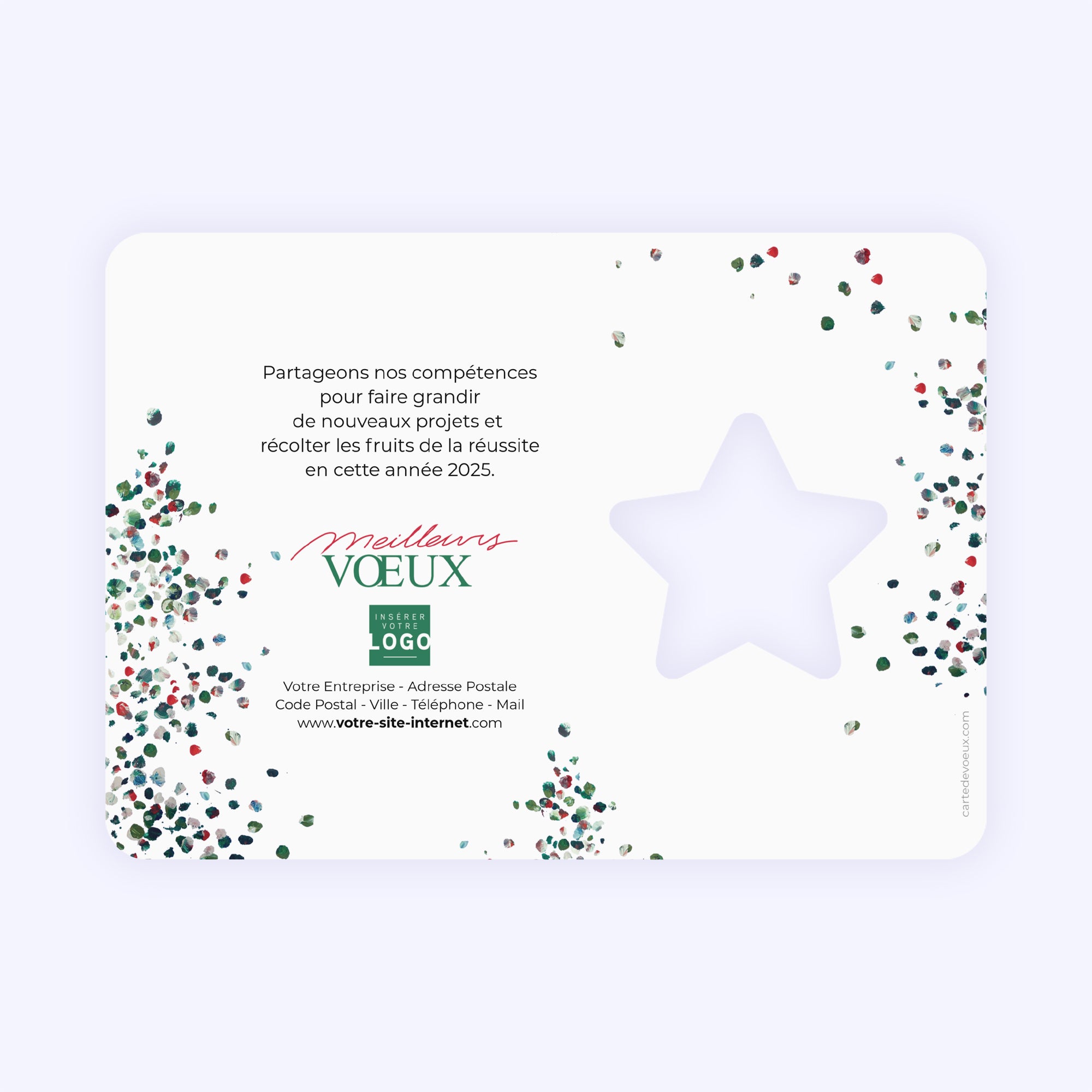 Sapin pointilliste | Vœux professionnels • Carte de voeux photo N° 2