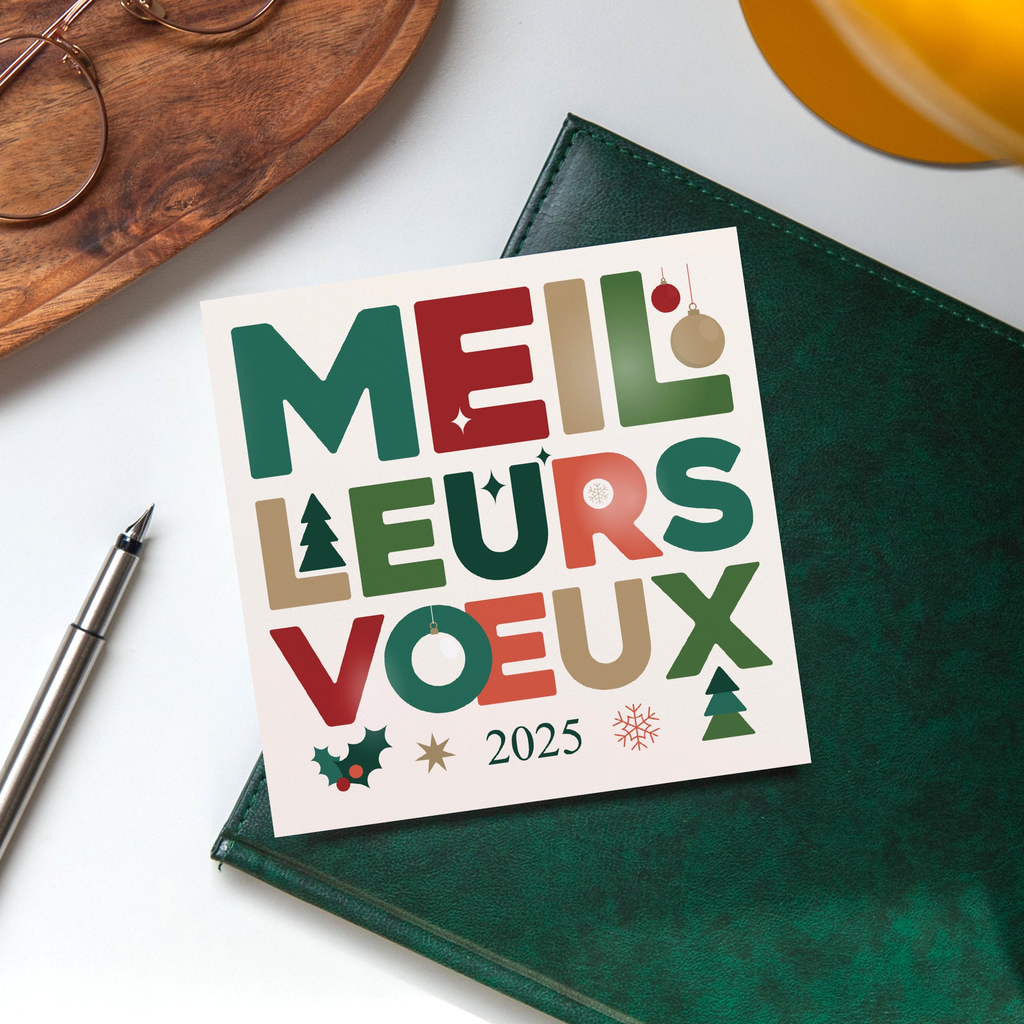 Xmas typo | Vœux professionnels • Carte de voeux photo N° 4