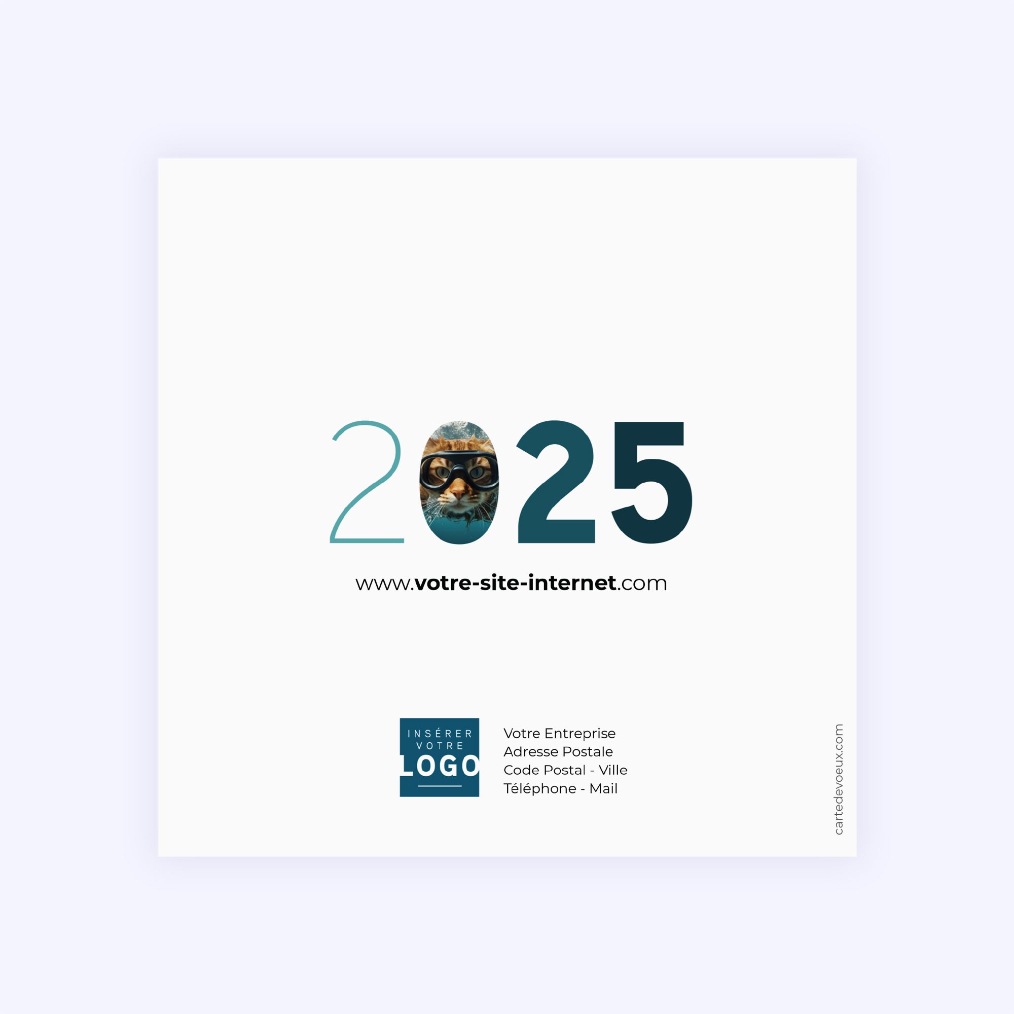 Chat(leureuse) année | Vœux professionnels • Carte de voeux photo N° 3