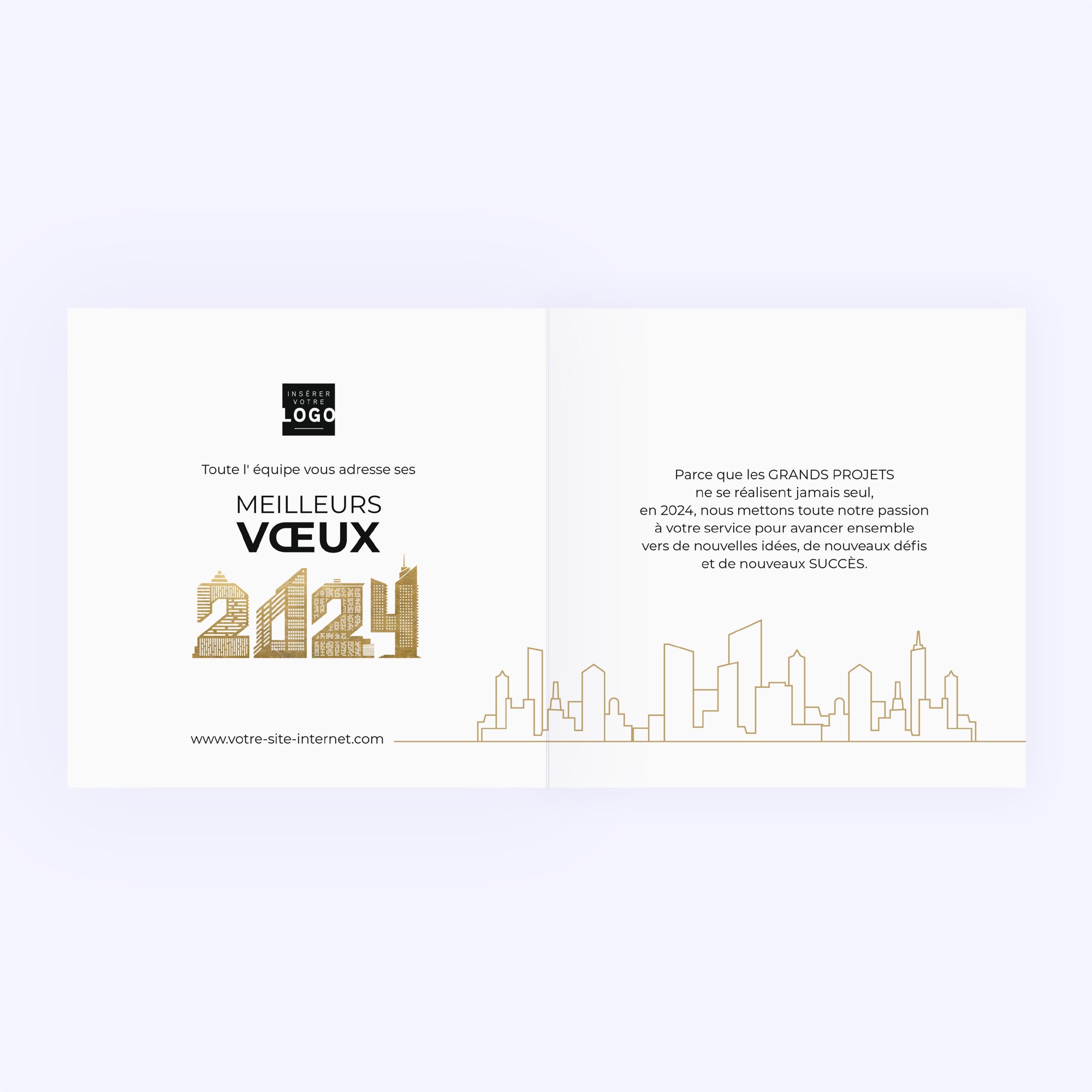 Nouveaux Horizons | Vœux professionnels • Carte de voeux • Carré double photo N° 2