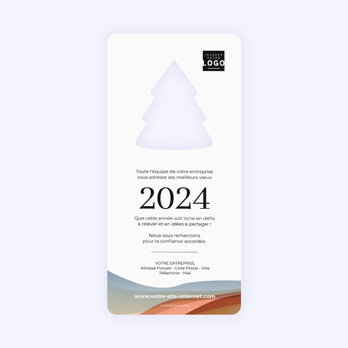 Ondulations Graphiques | Vœux professionnels • Carte de voeux • Vertical sapin photo N° 2