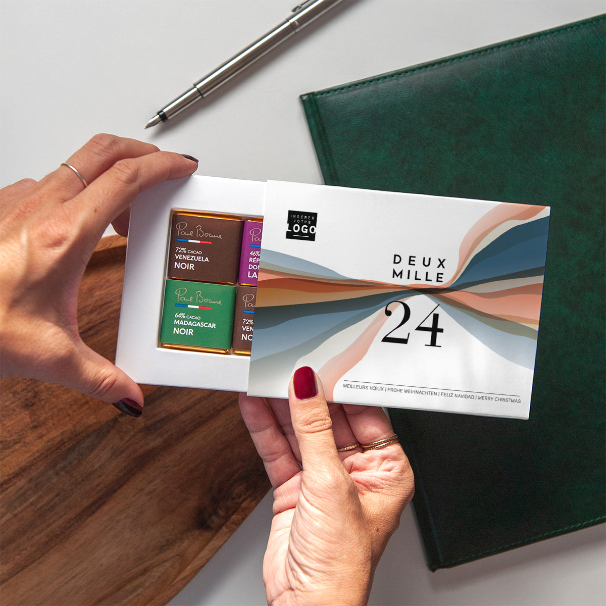 Ondulations Graphiques | Vœux professionnels • Carte chocolats photo N° 2