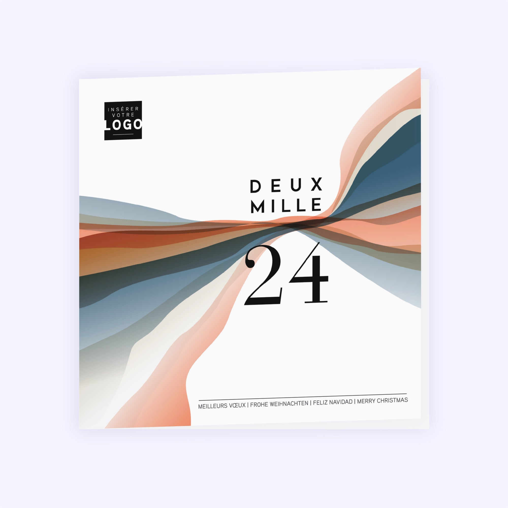 Ondulations Graphiques | Vœux professionnels • Carte de voeux • Carré double photo N° 1