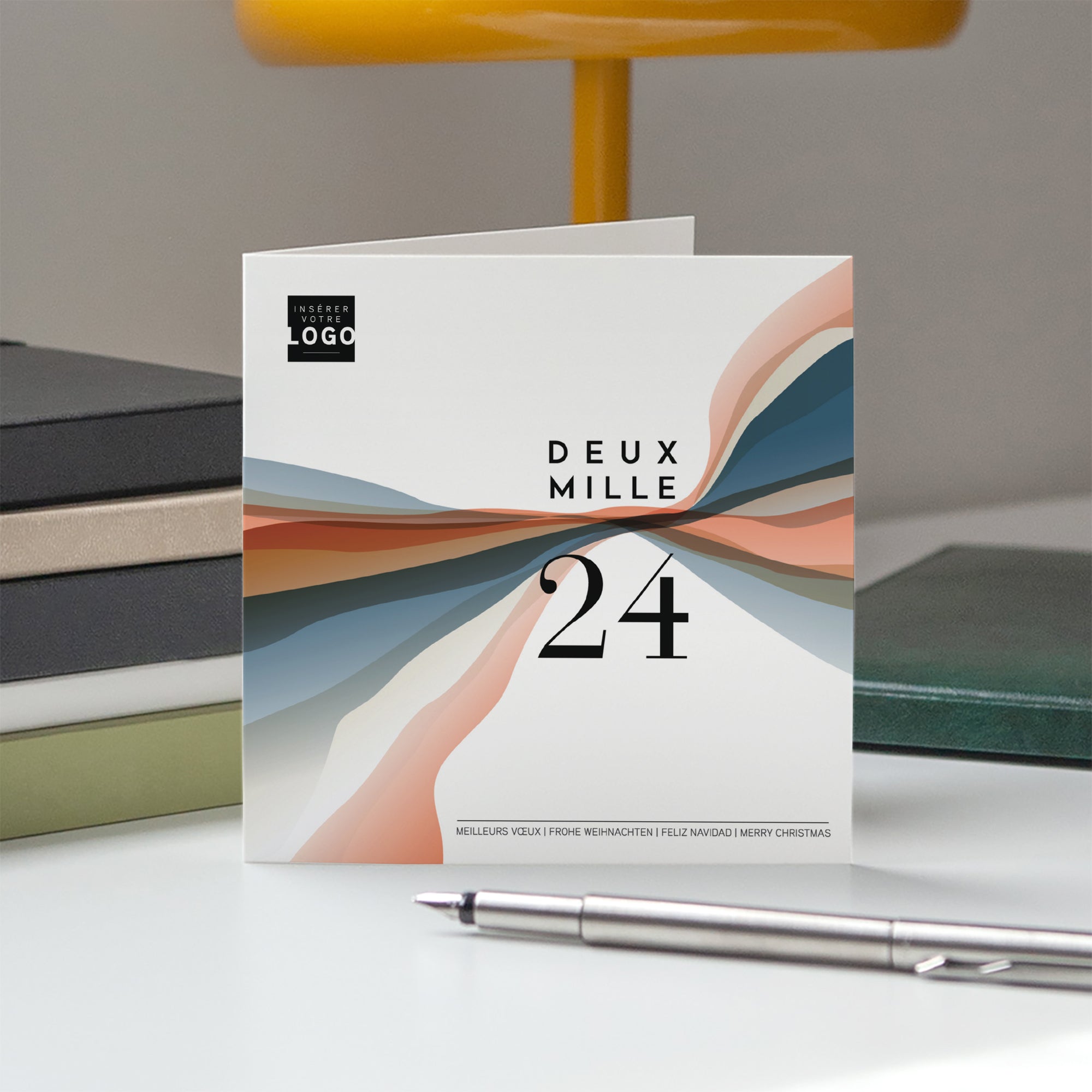 Ondulations Graphiques | Vœux professionnels • Carte de voeux • Carré double photo N° 5