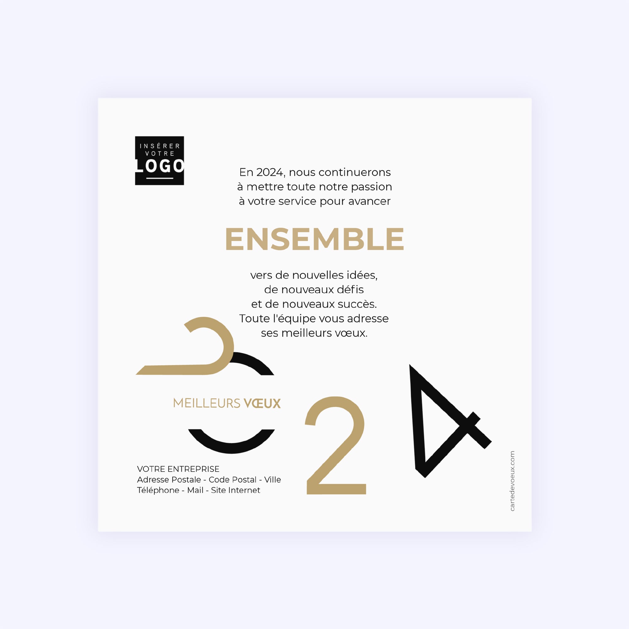 Effets de Style | Vœux professionnels • Carte de voeux dorure • Carré photo N° 2