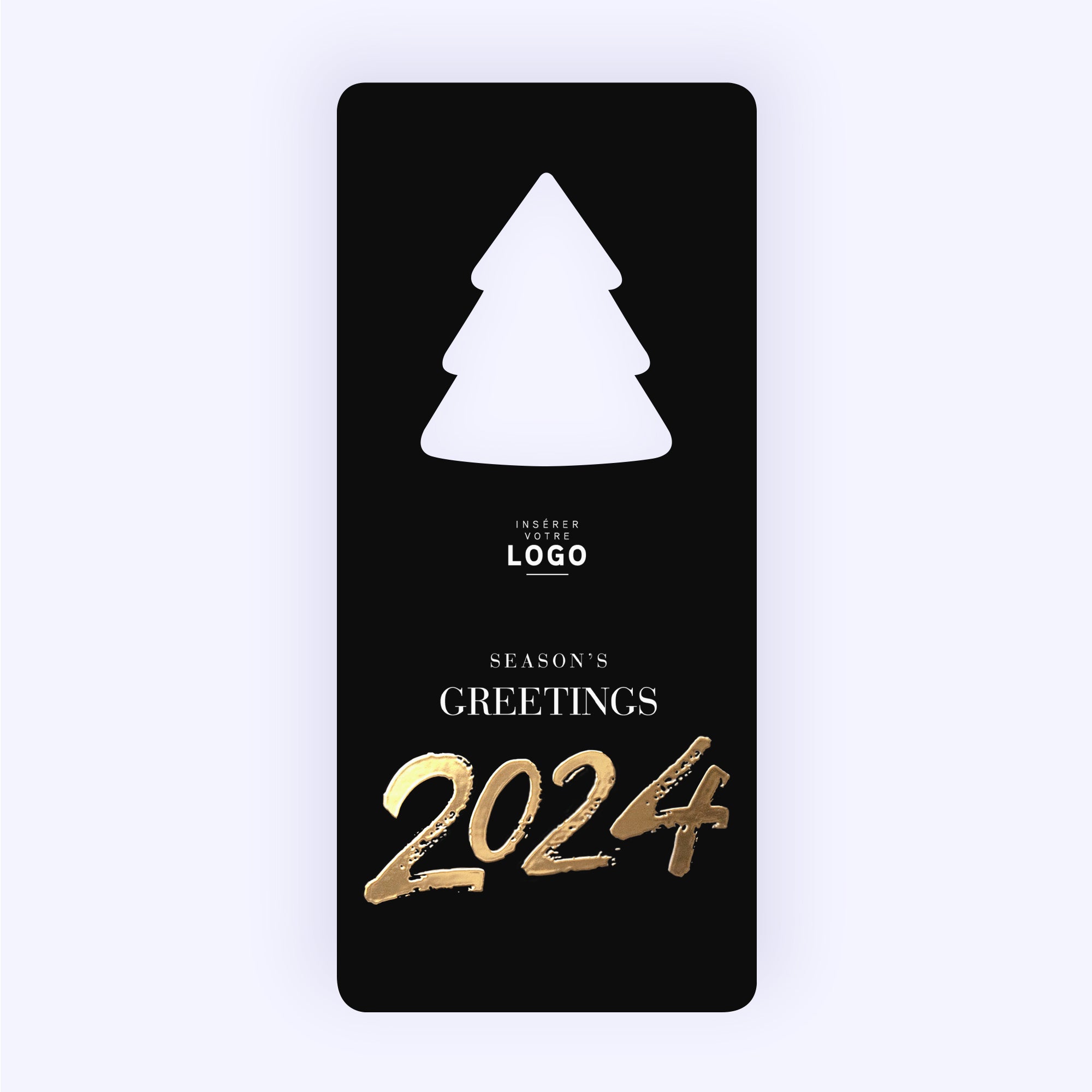 Season Wishes | Vœux professionnels • Carte de voeux dorure • Vertical sapin photo N° 1