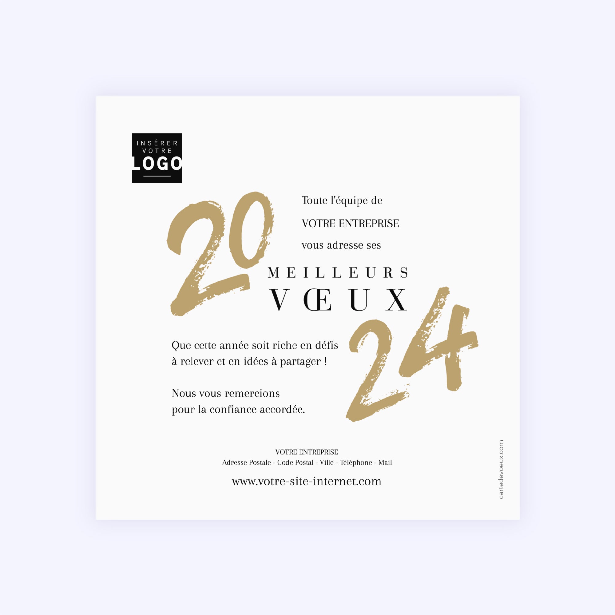 Season Wishes | Vœux professionnels • Carte de voeux dorure • Carré photo N° 2