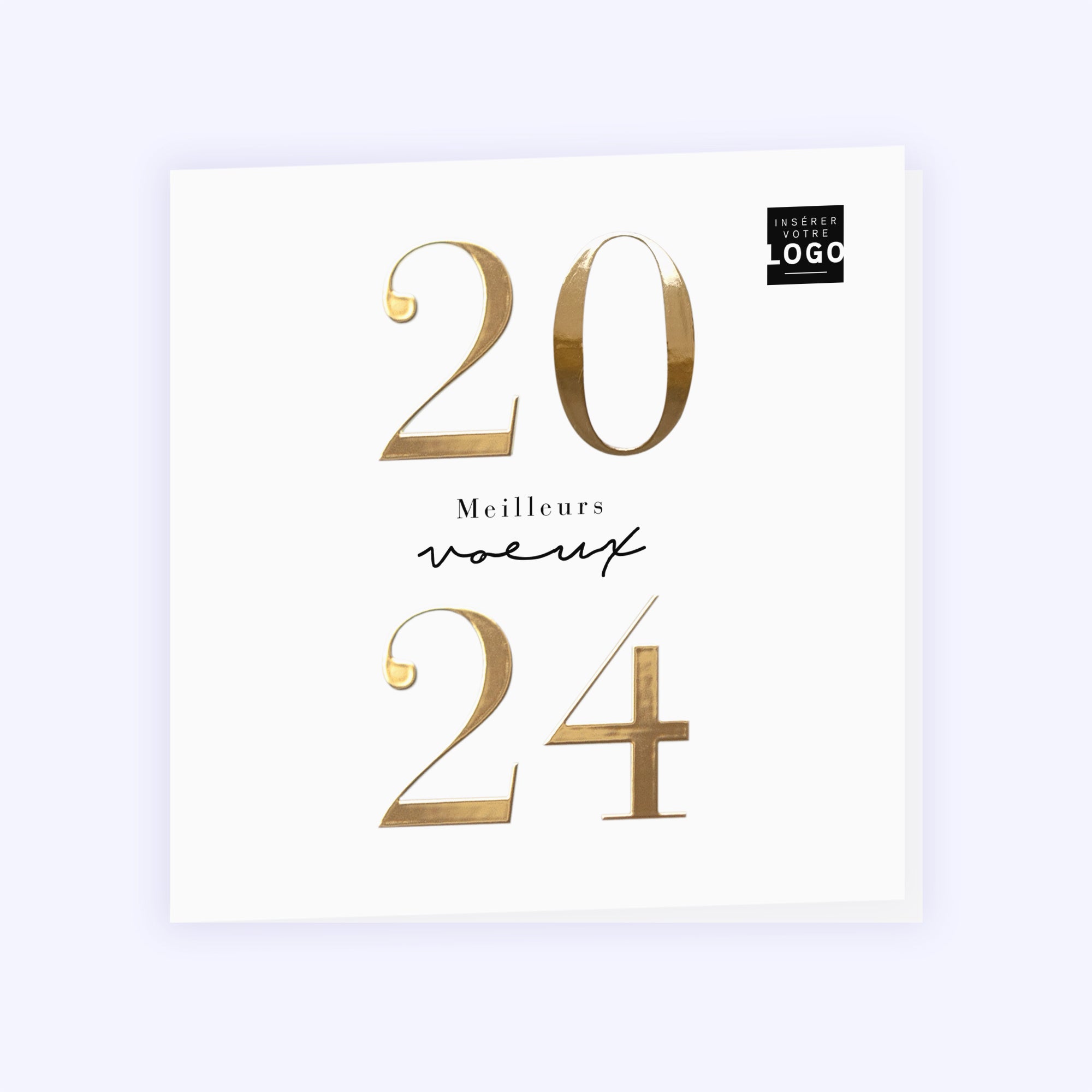 Contrastes | Vœux professionnels • Carte de voeux dorure • Carré double photo N° 1