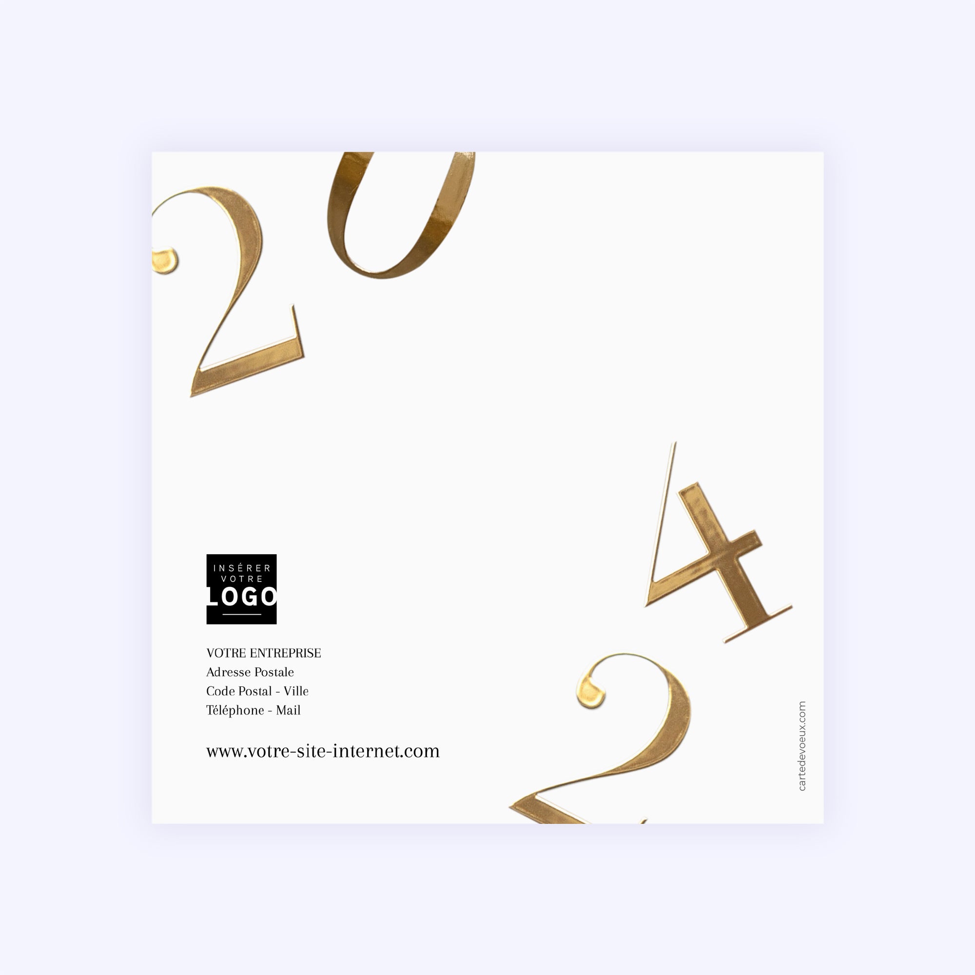 Contrastes | Vœux professionnels • Carte de voeux dorure • Carré double photo N° 3