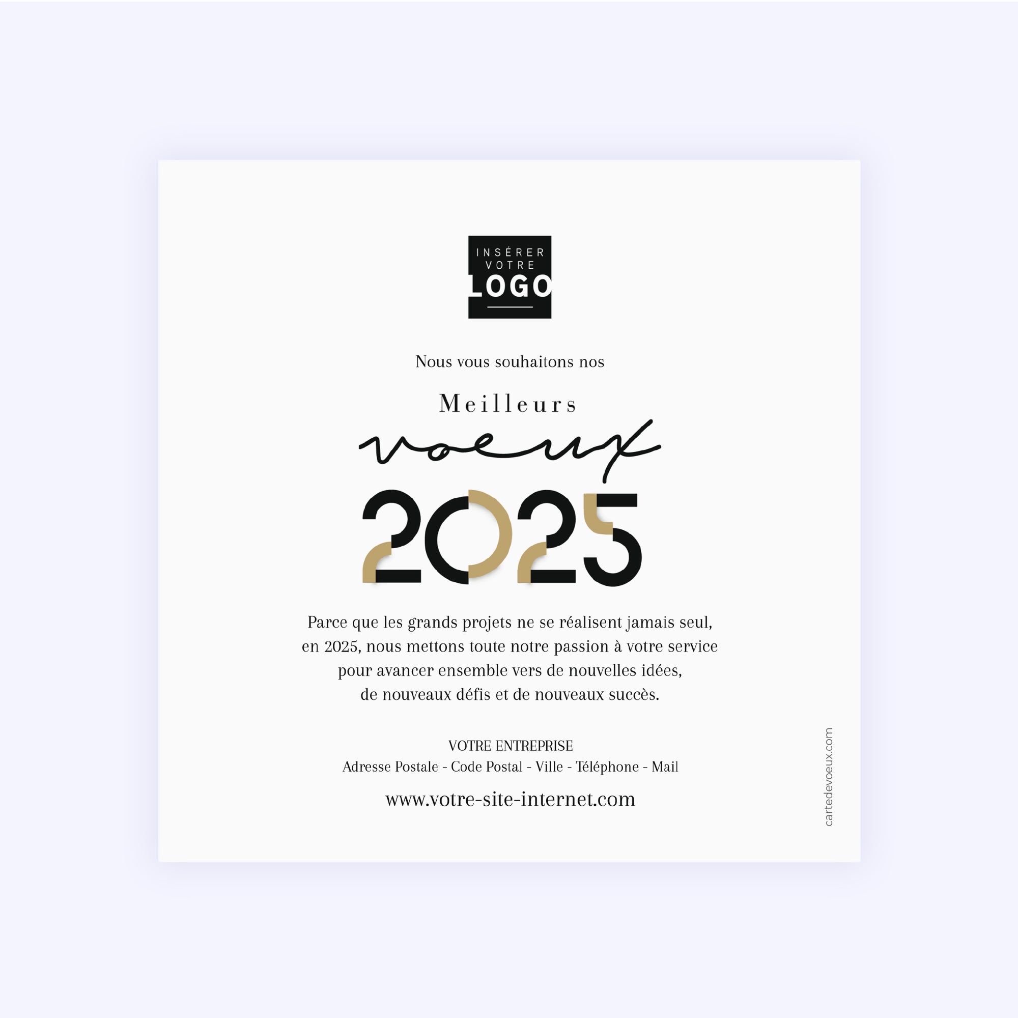 Jolis Arrondis | Vœux professionnels • Carte de voeux dorure • Carré photo N° 2