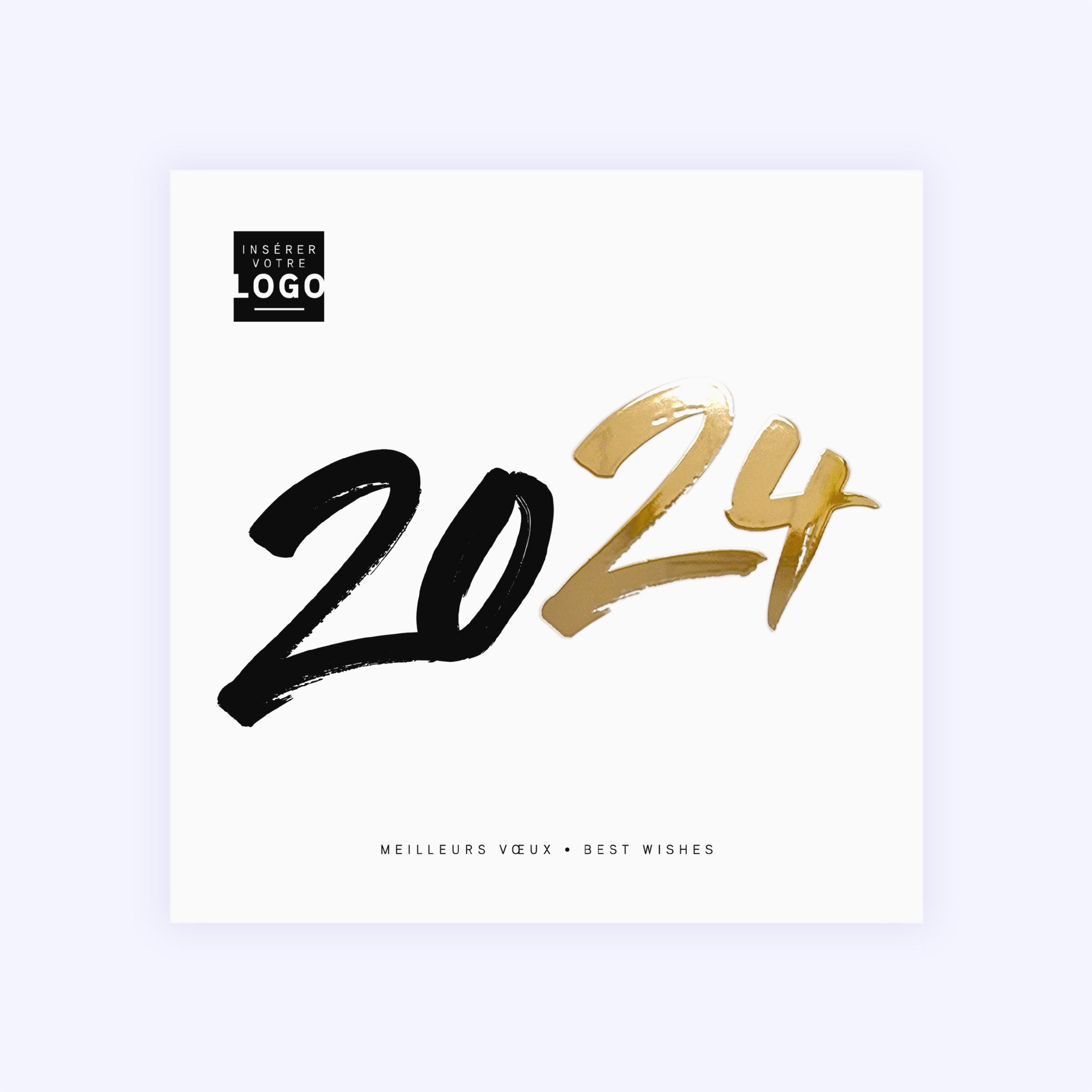 Bicolore | Vœux professionnels • Carte de voeux dorure • Carré photo N° 1