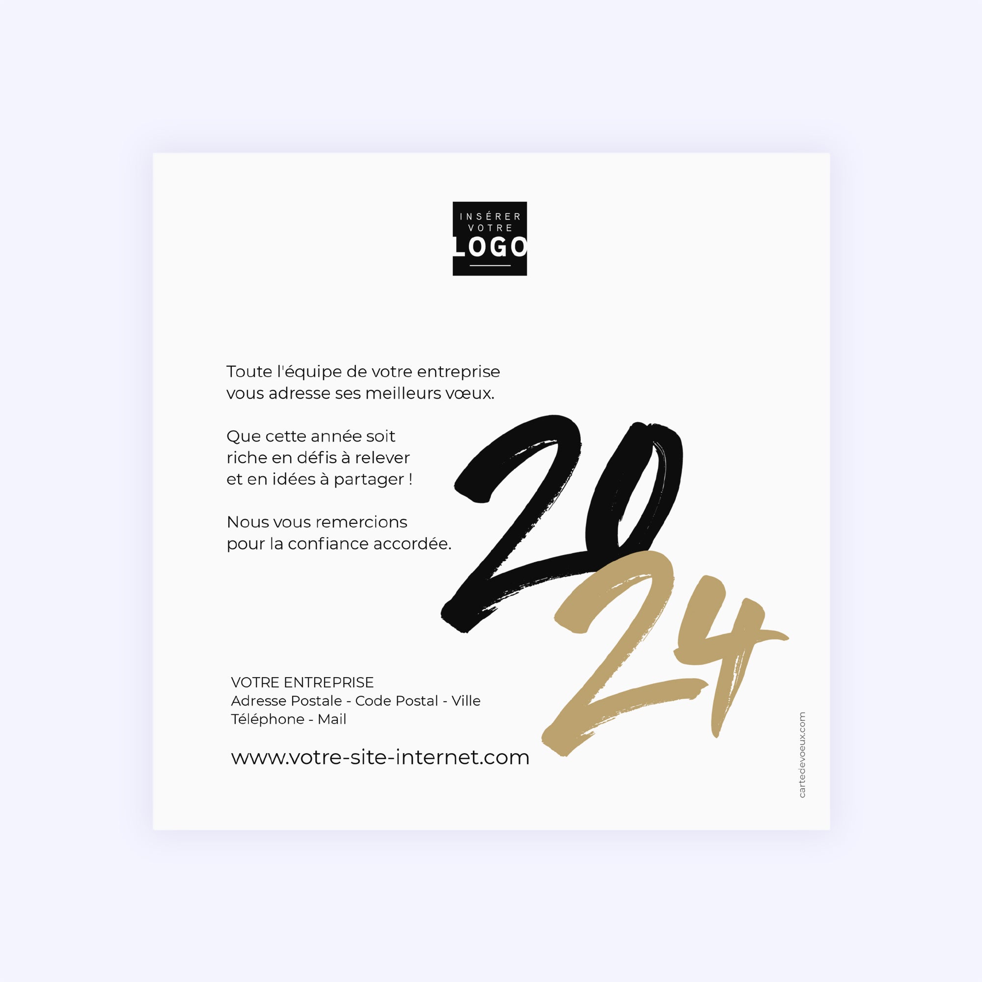 Bicolore | Vœux professionnels • Carte de voeux dorure • Carré photo N° 2