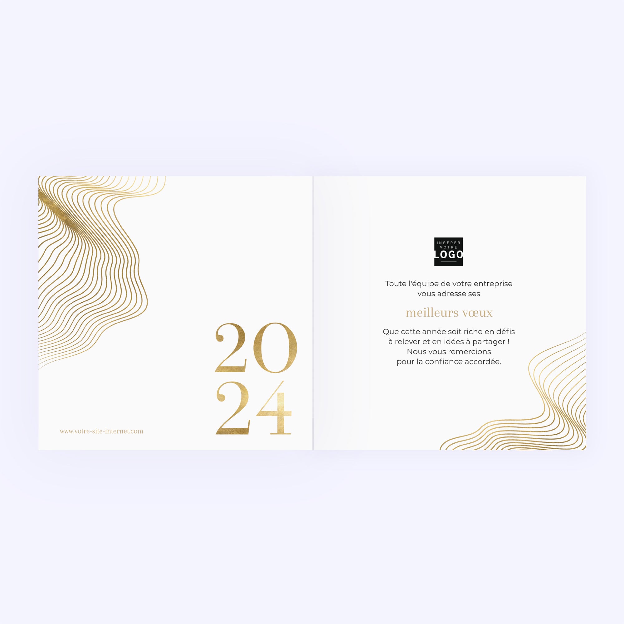 Joyeuses Vibrations | Vœux professionnels • Carte de voeux • Carré double photo N° 2