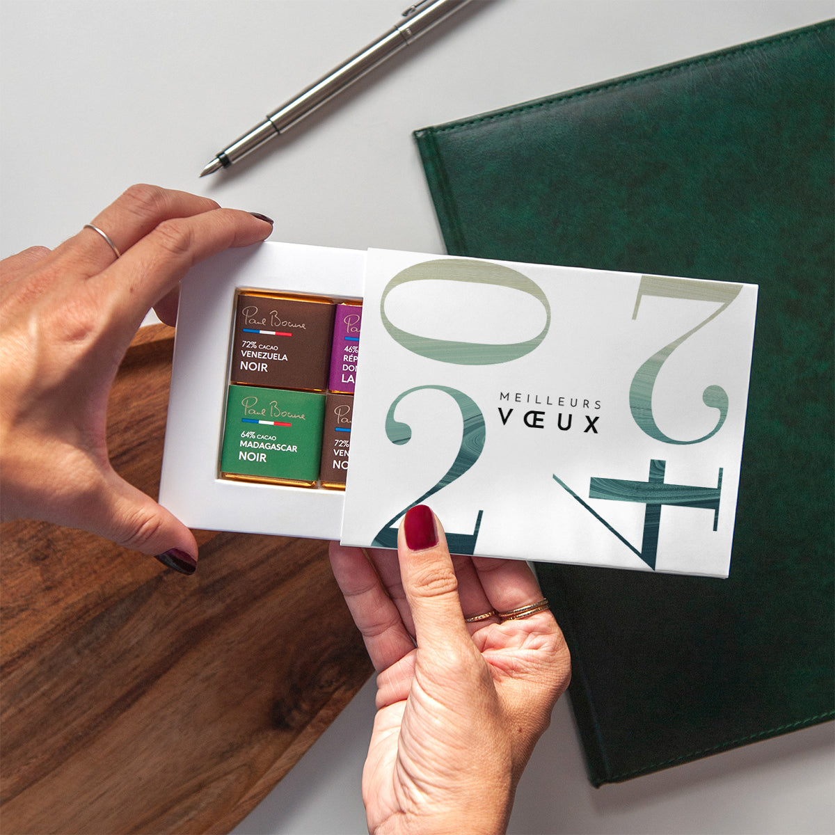 Nuances de Marbre | Vœux professionnels • Carte chocolats photo N° 2