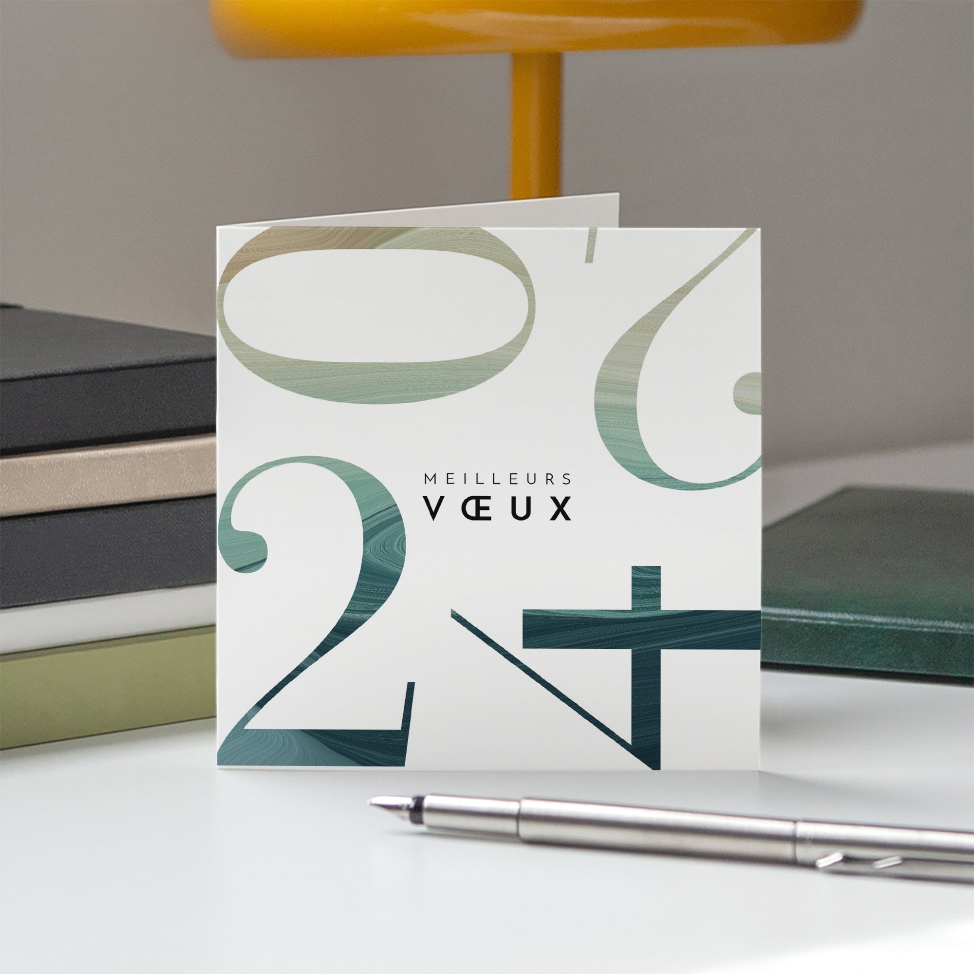 Nuances de Marbre | Vœux professionnels • Carte de voeux • Carré double photo N° 5