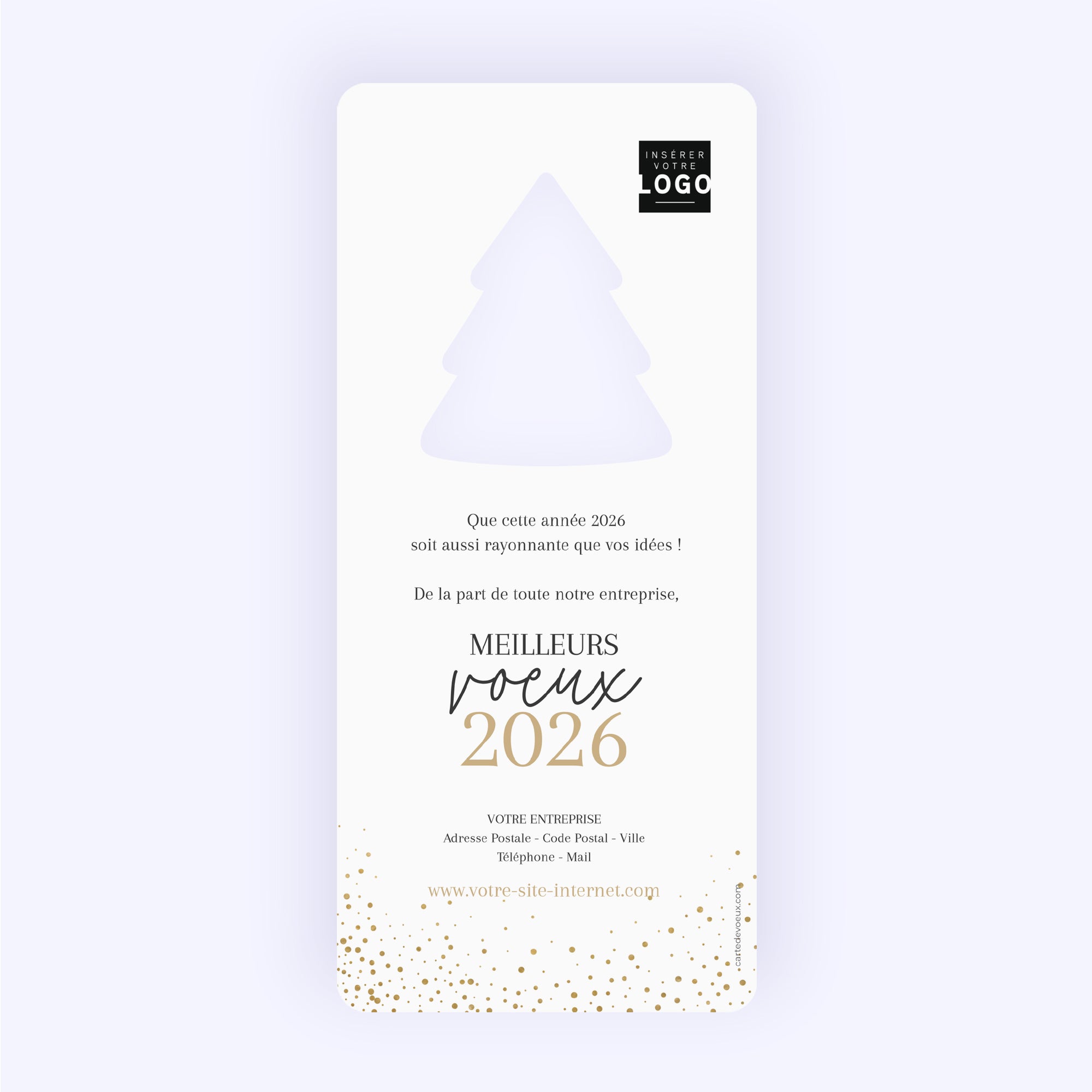 Poudre d'Or | Vœux professionnels • Carte de voeux • Vertical sapin photo N° 2