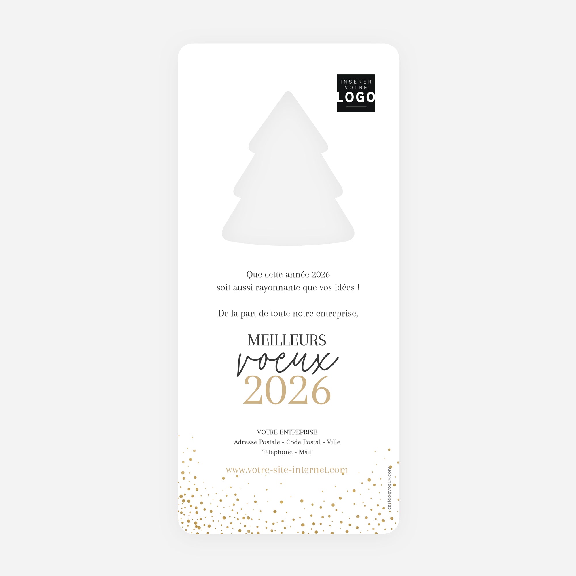 Poudre d'Or | Vœux professionnels • Carte de voeux • Vertical sapin photo N° 2