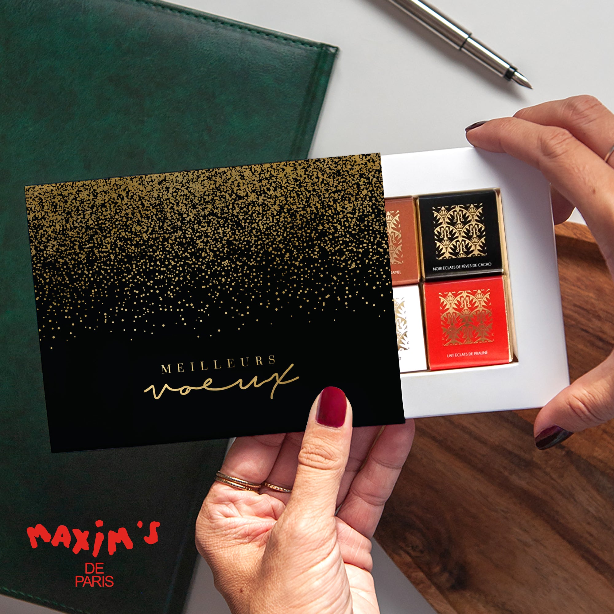 Poudre d'Or | Vœux professionnels • Boite chocolat personnalisée • Maxim's de Paris photo N° 1