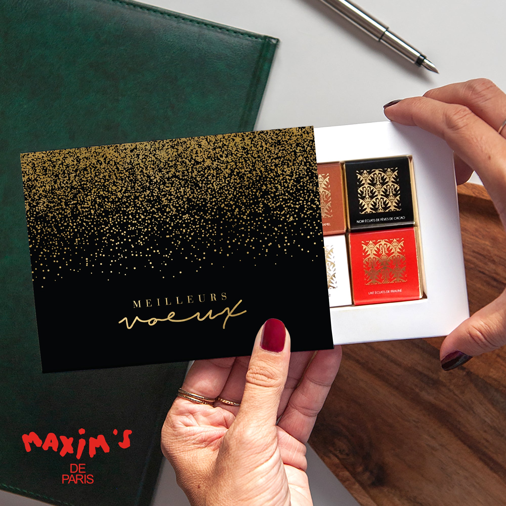 Poudre d'Or | Vœux professionnels • Boite chocolat personnalisée • Maxim's de Paris photo N° 1