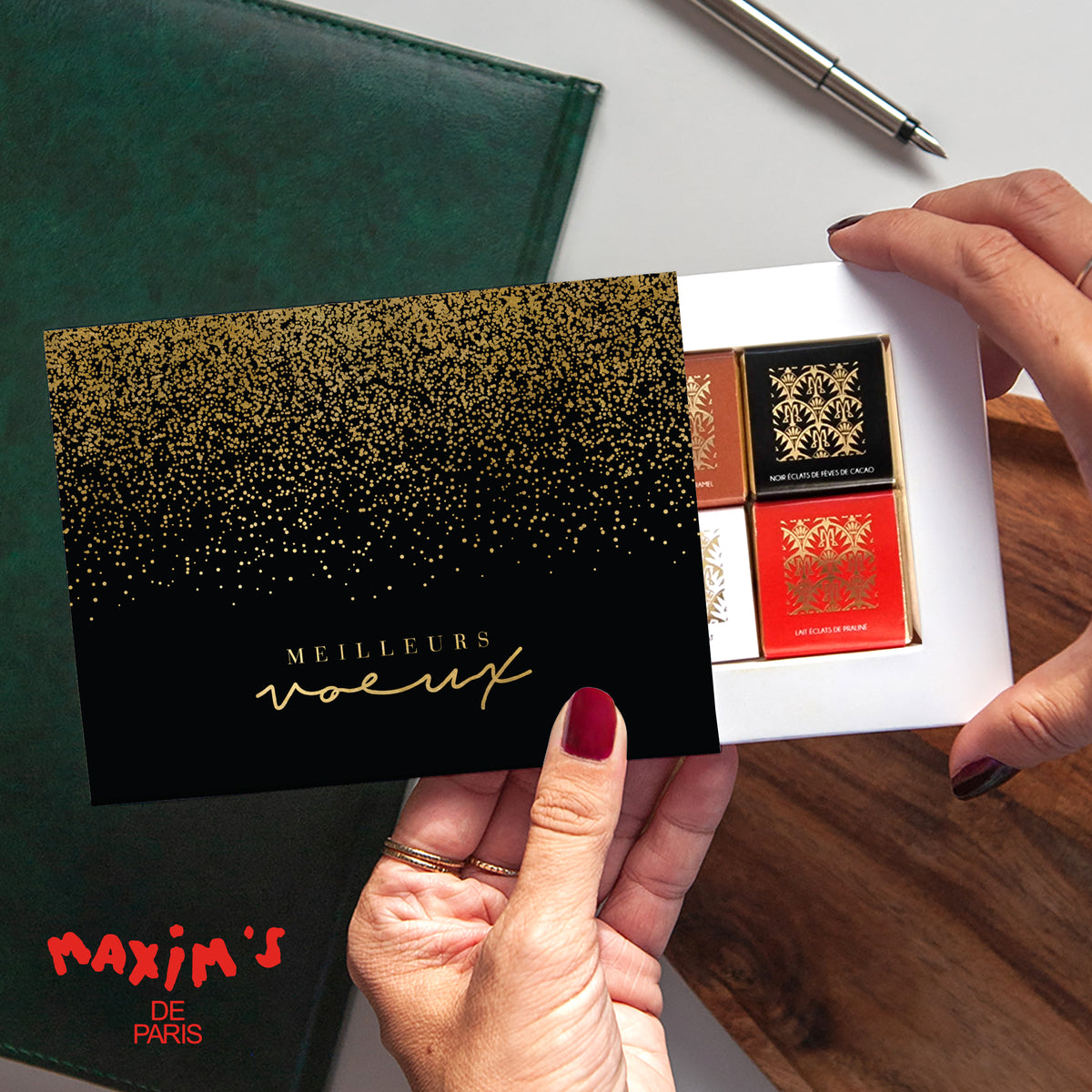 Poudre d'Or | Vœux professionnels • Boite chocolat personnalisée • Maxim's de Paris photo N° 1