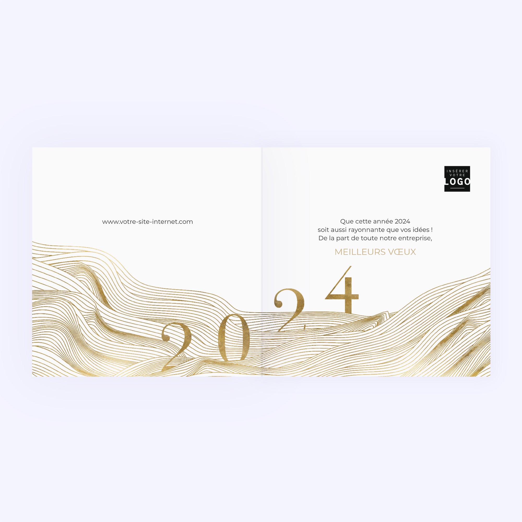 Fil d'Or | Vœux professionnels • Carte de voeux • Carré double photo N° 2