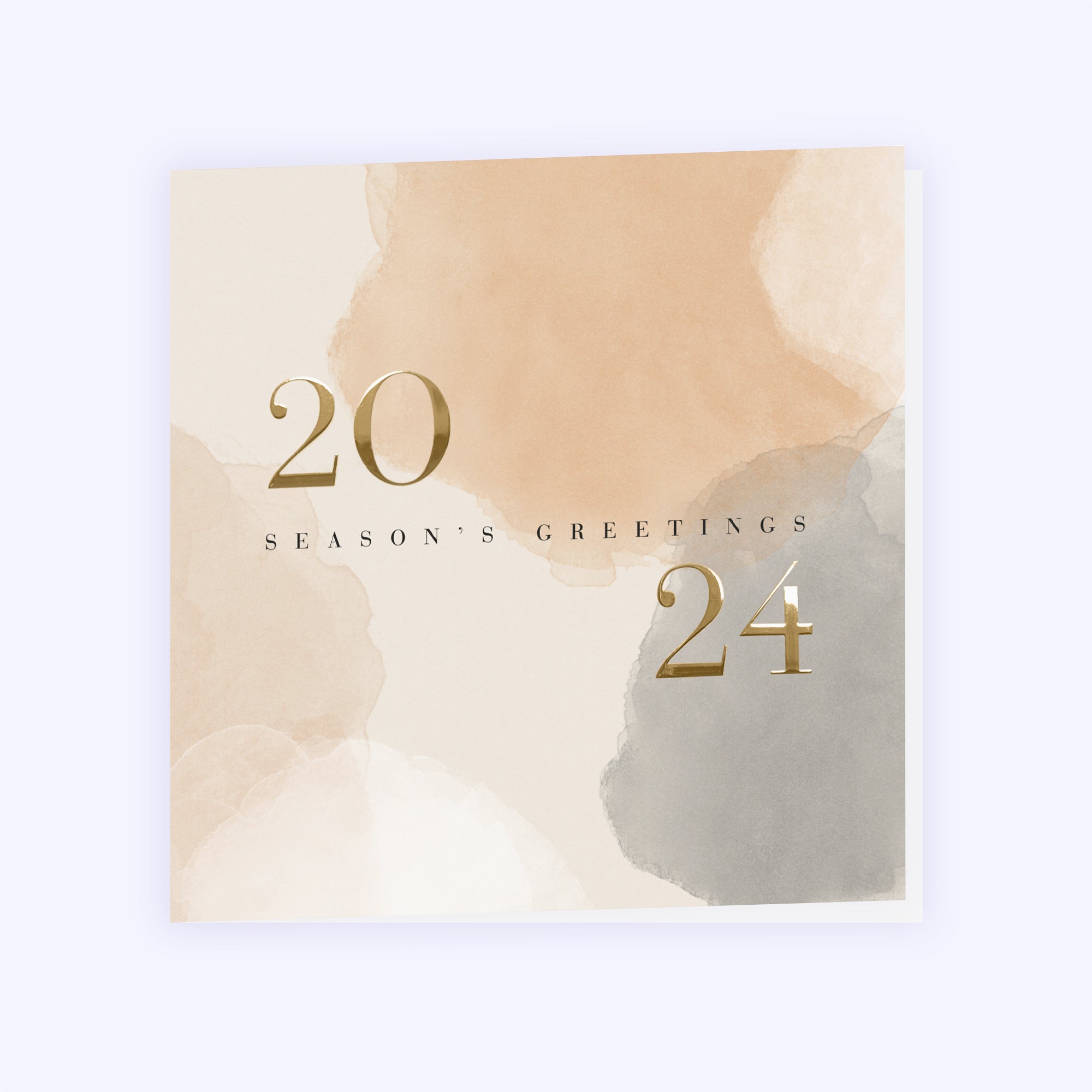 Aquarelle | Vœux professionnels • Carte de voeux dorure • Carré double photo N° 1