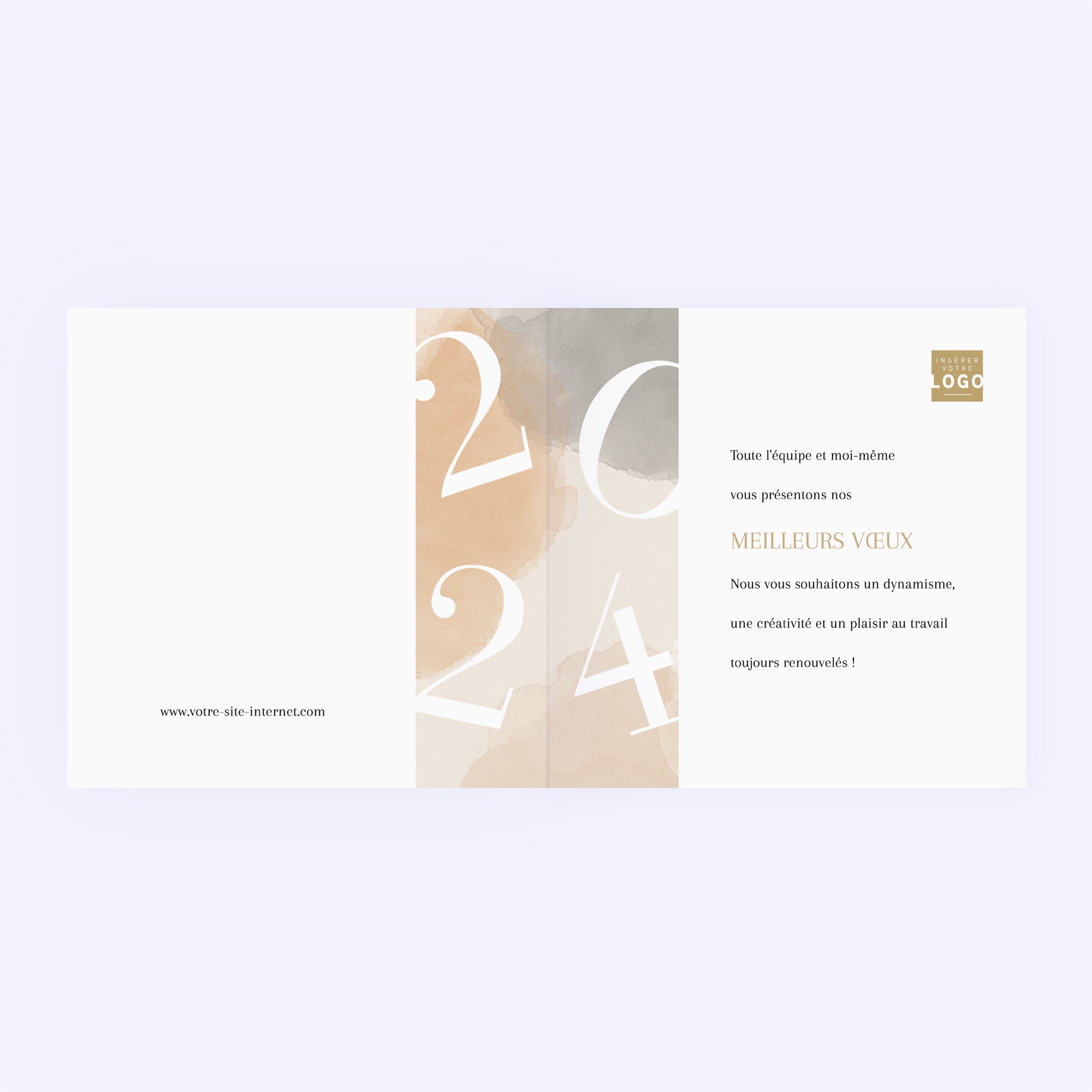 Aquarelle | Vœux professionnels • Carte de voeux dorure • Carré double photo N° 2