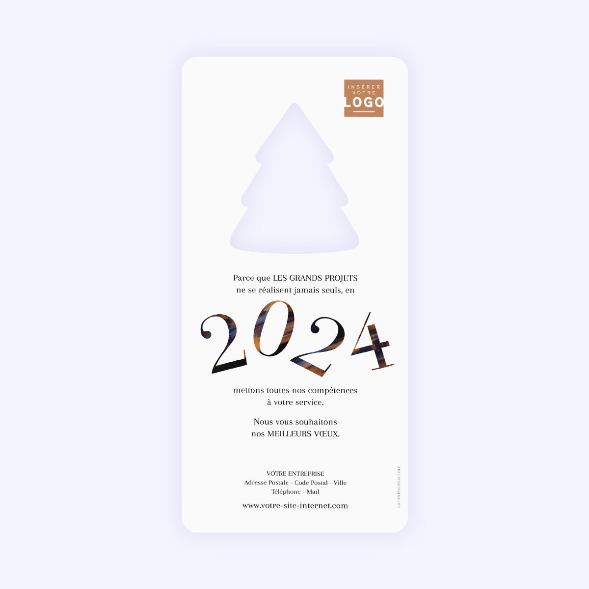 Sophisticated | Vœux professionnels • Carte de voeux • Vertical sapin photo N° 2