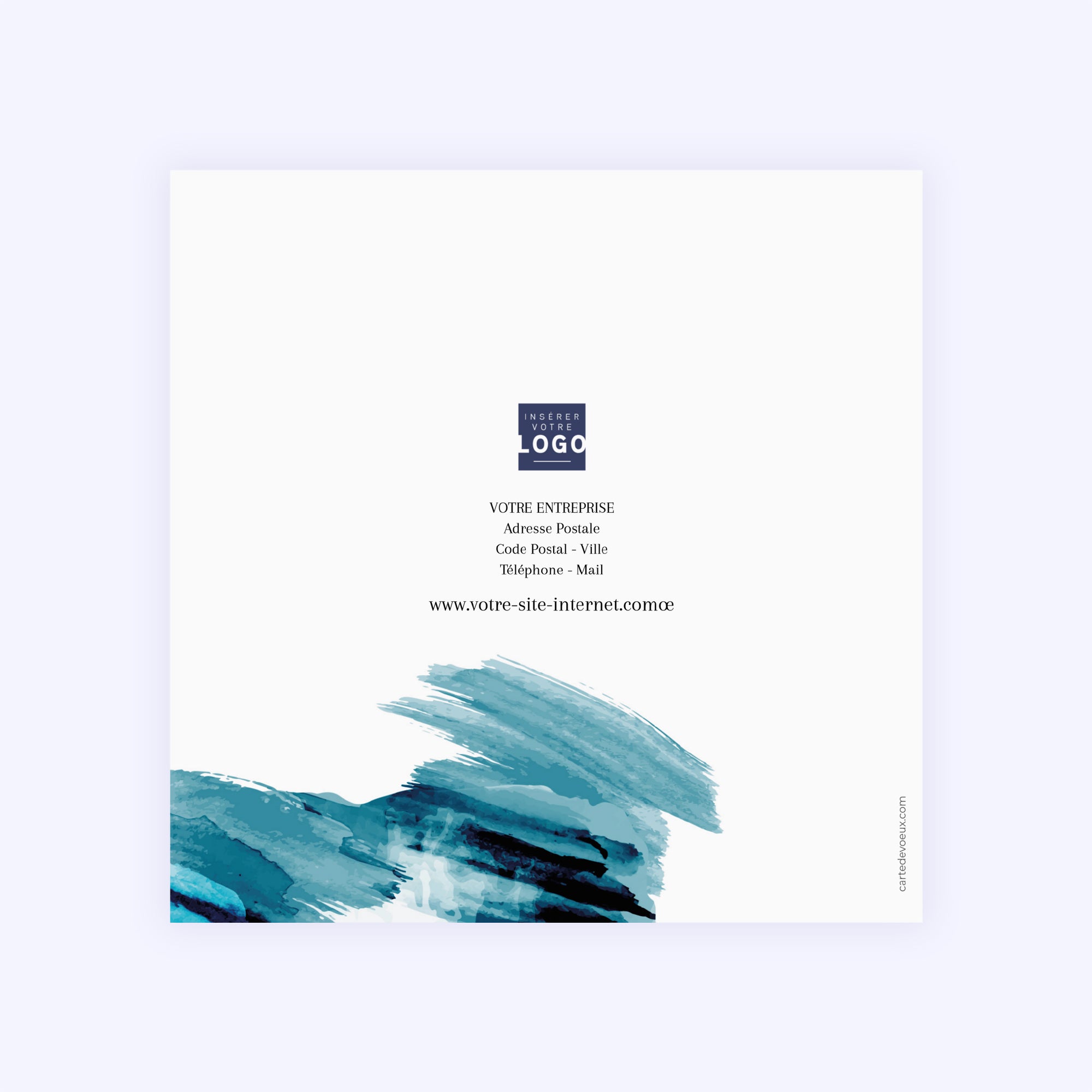 Blue Sky | Vœux professionnels • Carte de voeux dorure • Carré double photo N° 3